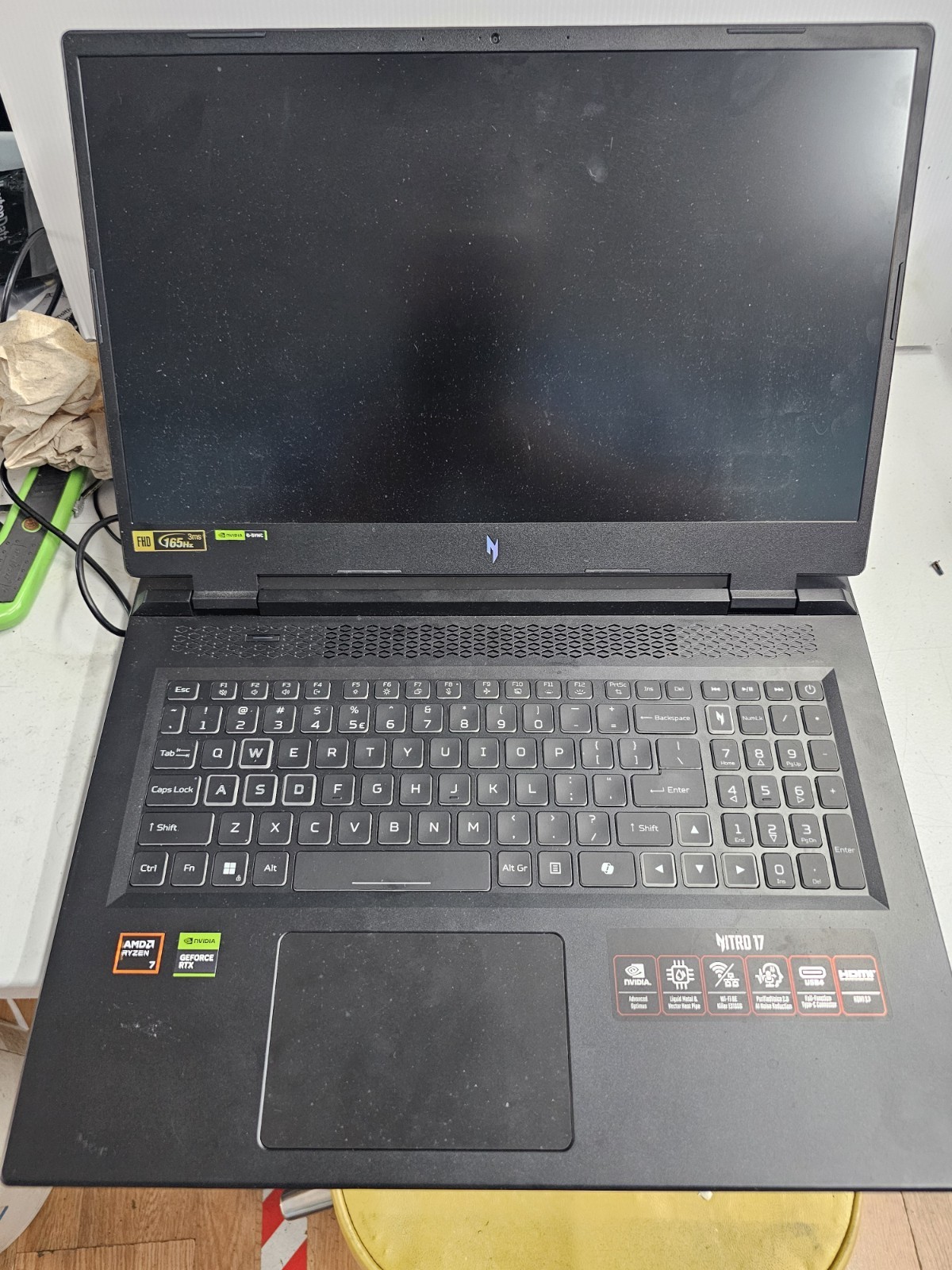 Acer Nitro 17 AN17-42 Ryzen 7 8000- 16GB – No Drives Parts Not Working