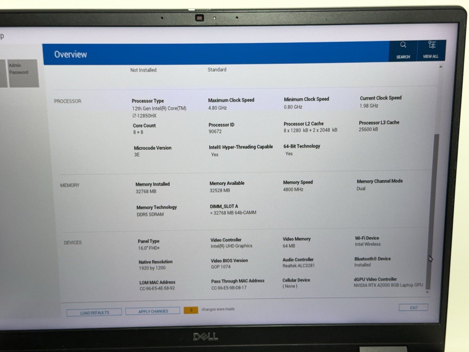 Dell Precision 7670 16″ i7-12850HX 32GB 512GB RTX A2000