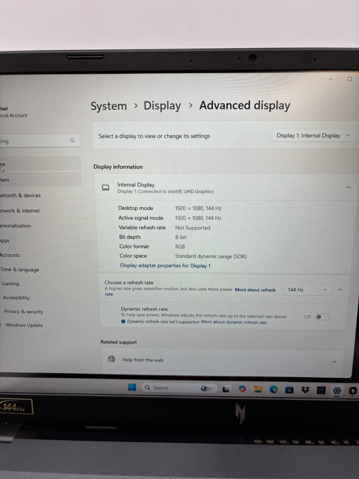Acer Nitro V 15 ANV15-51 15.6″ 512 GB SSD 16 GB RAM i5-13420H RTX 3050