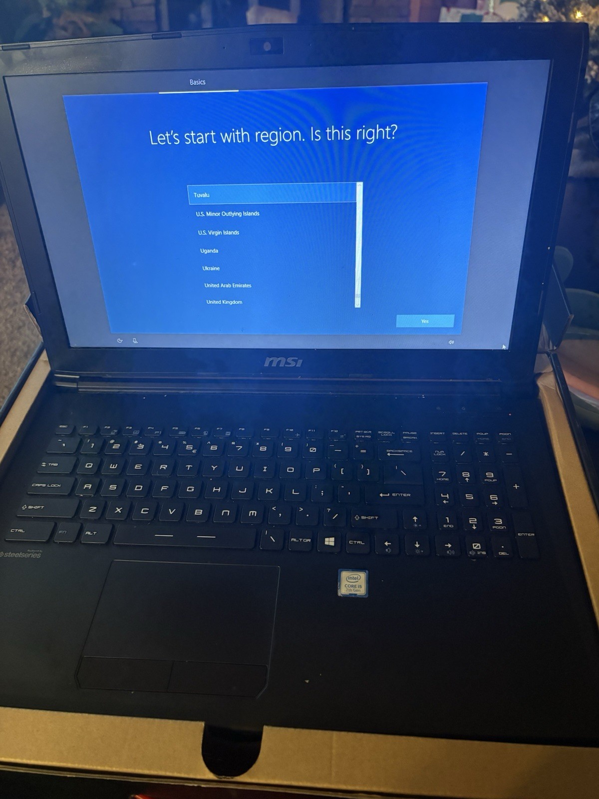MSI Gaming Laptop 15.6in Intel Core I5 Ddr4 8gb Ram 256gb SSD Windows 10 In Box