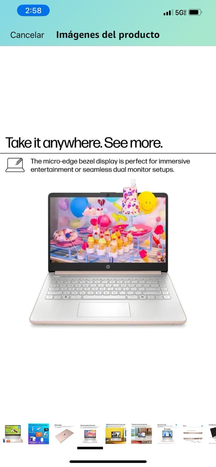HP – 14″ Laptop – Intel Processor N150 – 4GB Memory – 128GB UFS – Pale Rose Gold