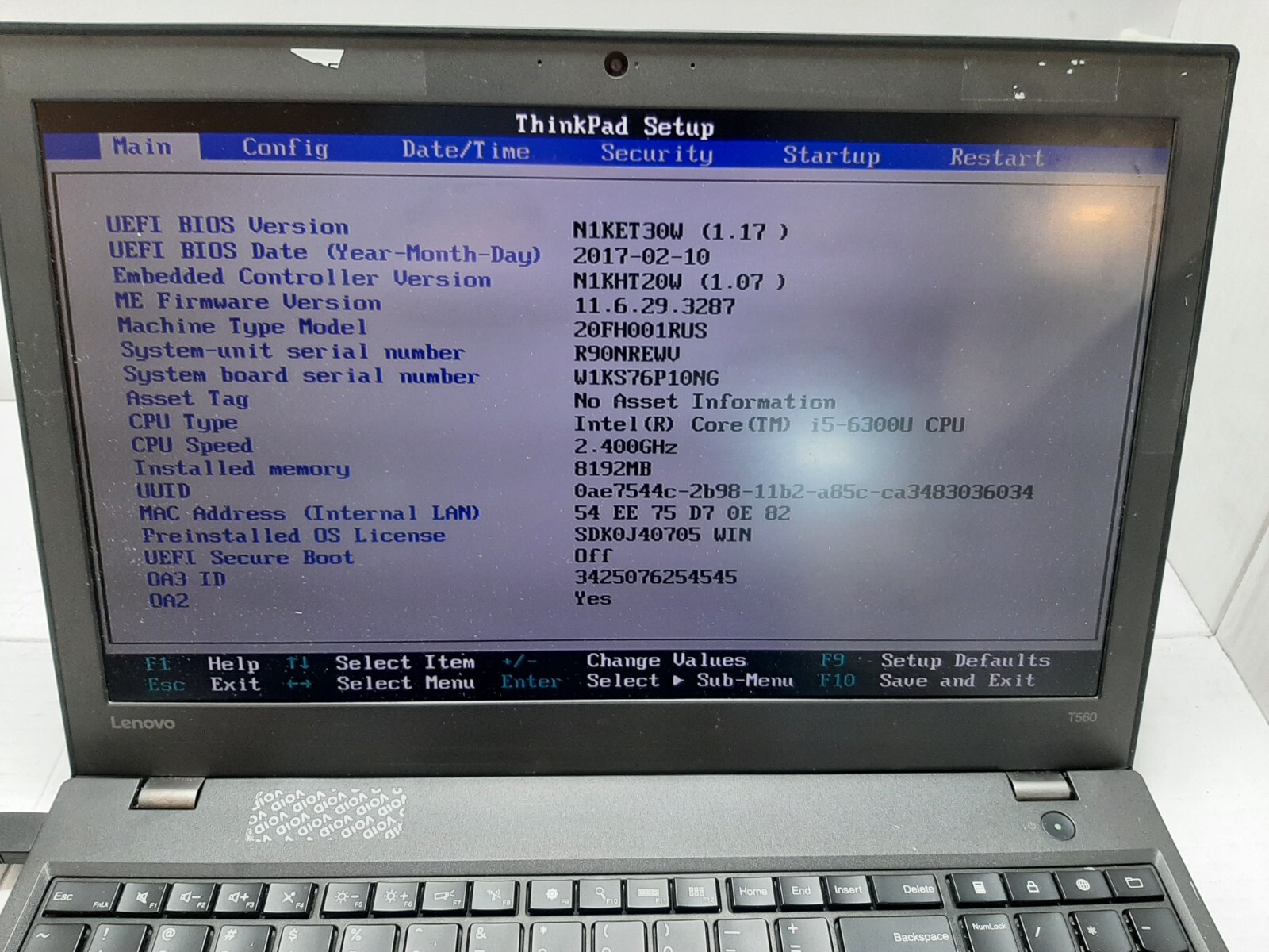 Lenovo T560 Thinkpad i5-6300U 2.4GHz 8GB RAM No SSD/OS! BOOTS! #97