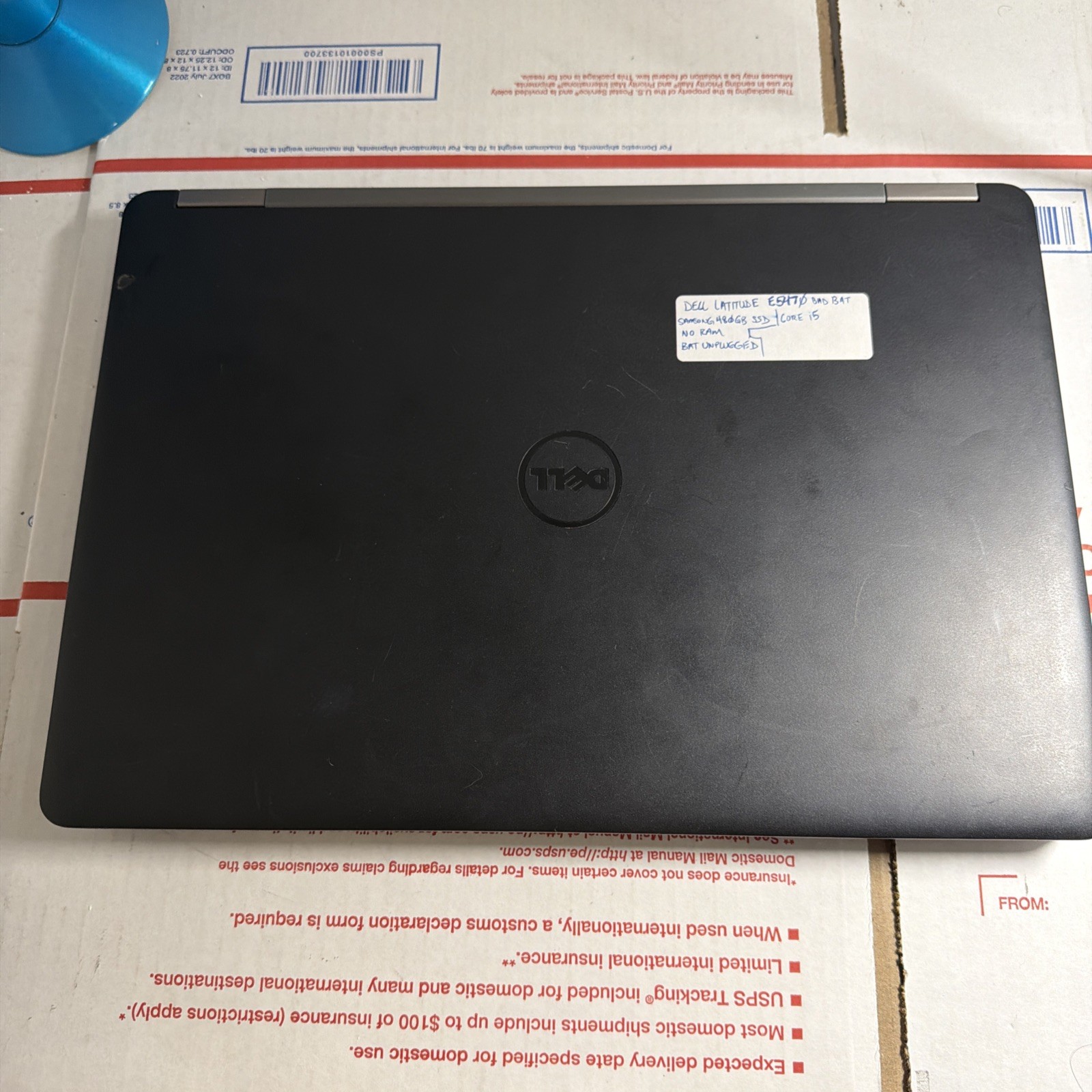 Dell Latitude E5470 Core i5 No Power Samsung 480GB SSD Missing RAM AS‑IS