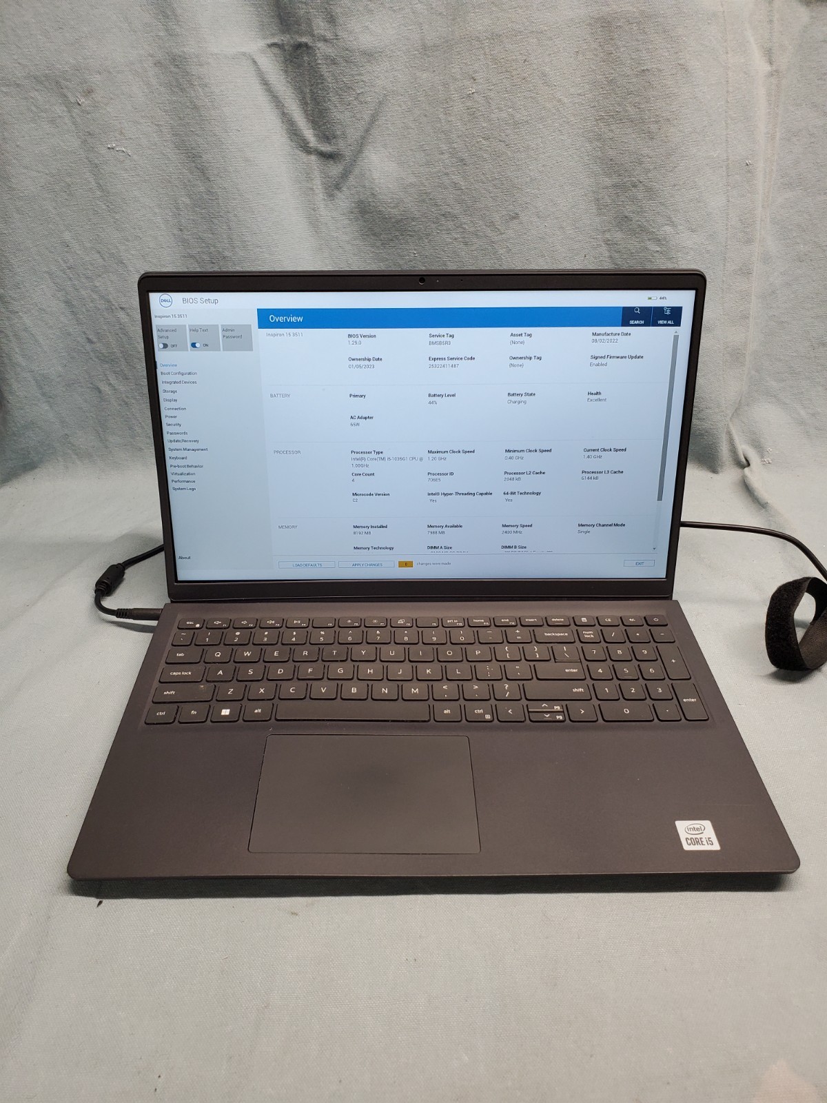 Dell Inspiron 15 3511 i5 1035G1 1.00GHz/ 8GB/ NO SSD 1920×1080 #2809