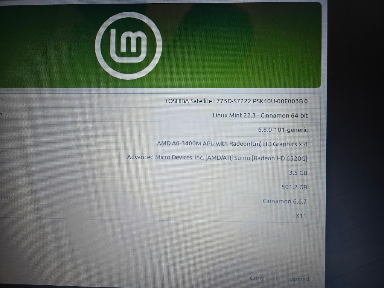 Toshiba Satellite L775D-S7222 17.3″ Laptop AMD A6-3400M 4GB RAM 500GB HDD Win7