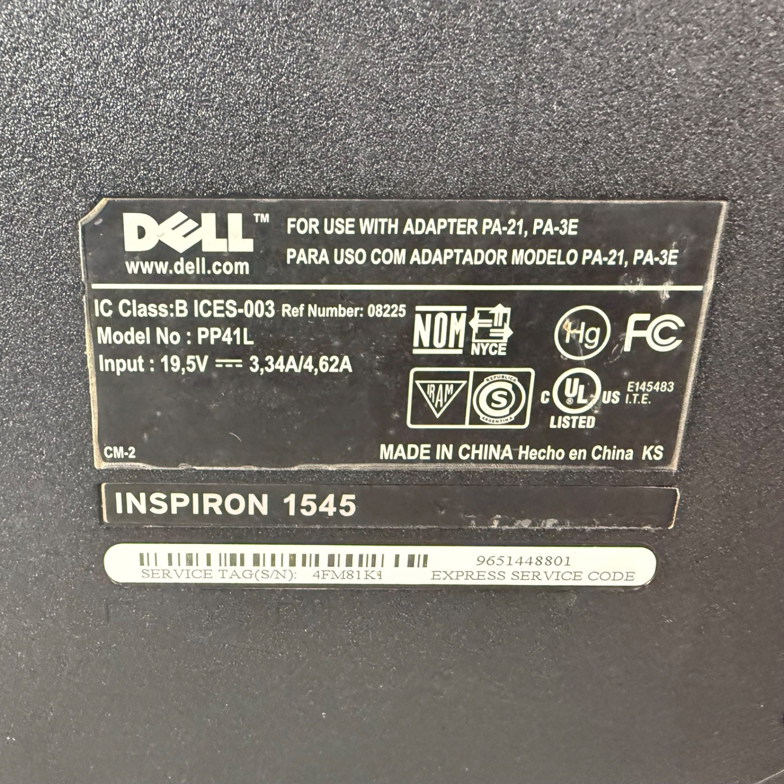 Dell Inspiron 1545 PP41L Laptop Cherry Red 15.6″ LED Backlight 4gb RAM 160gb HDD