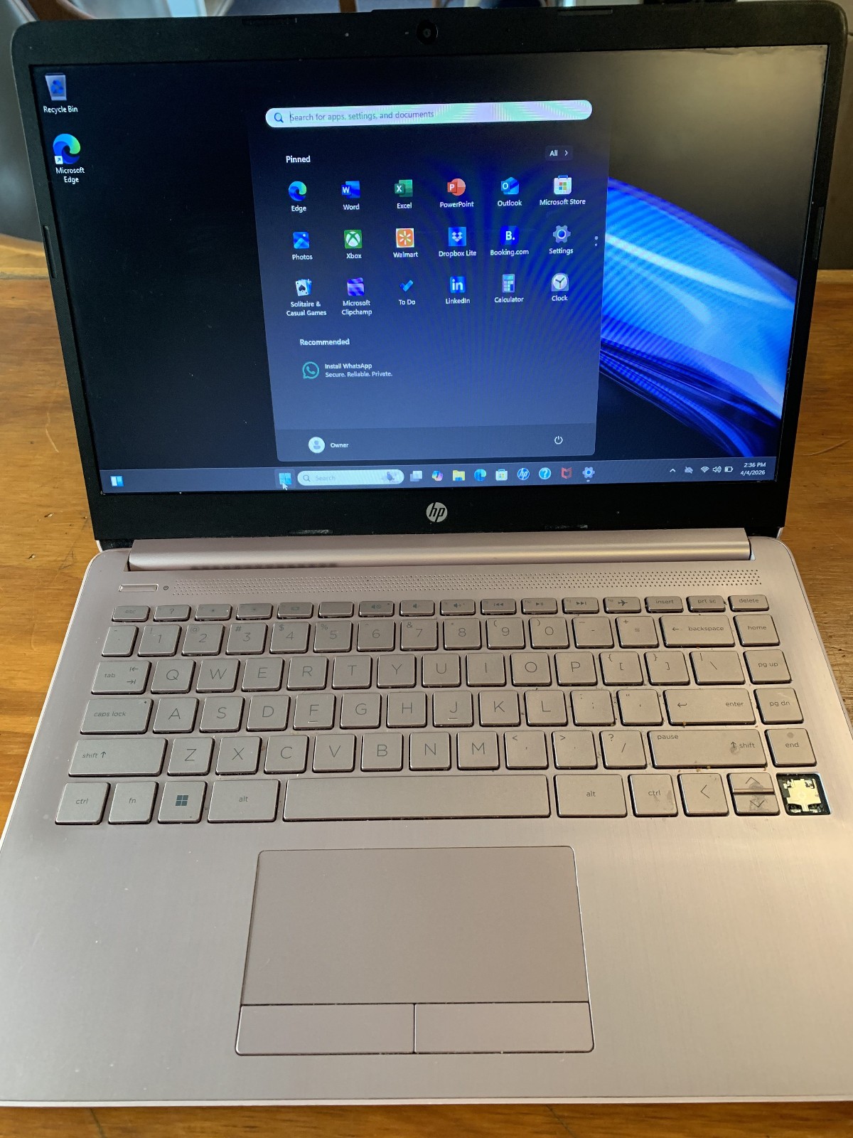 Hp Laptop 14-cf2112wm Windows 11 Intel N4120 1.10 Ghz 4GB RAM 58 GB EMMC