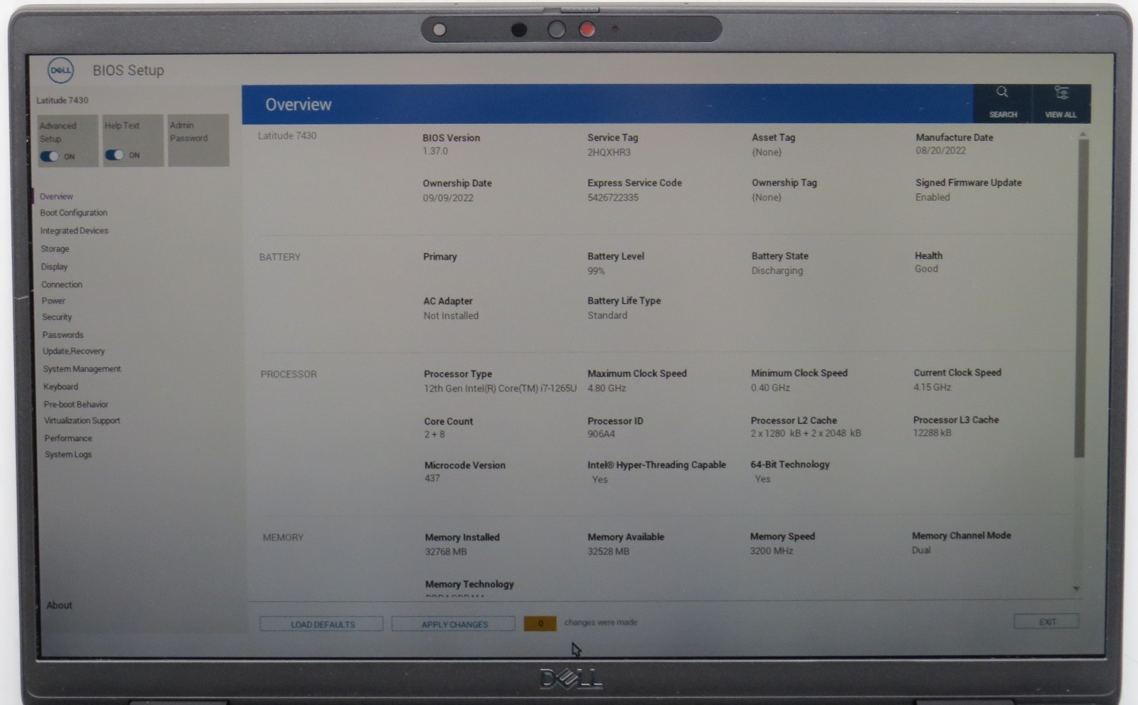 Dell Latitude 7430 touch i7-1265U @ 2.6GHz 32GB DDR4 256GB NVME Win11 Home