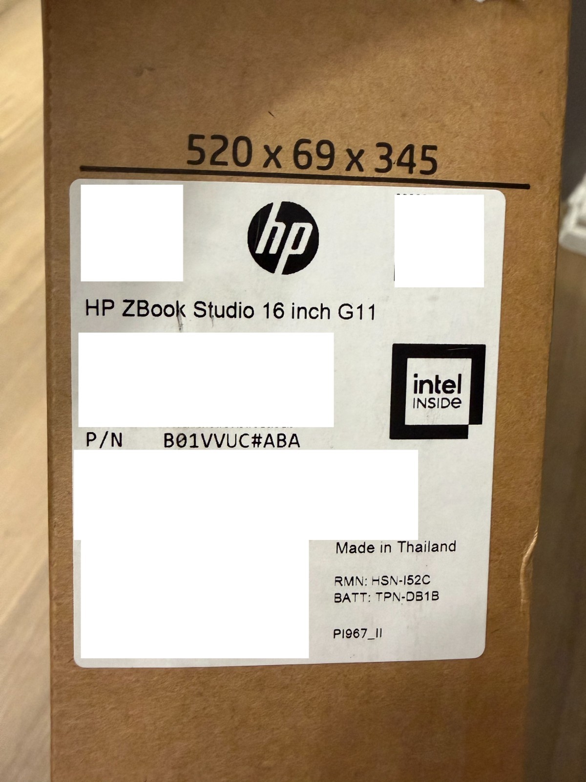 Brand New HP ZBSG11 U7-165H 16 32GB/512 NVIDIA RTX 1000 Ada (B01VVUC)