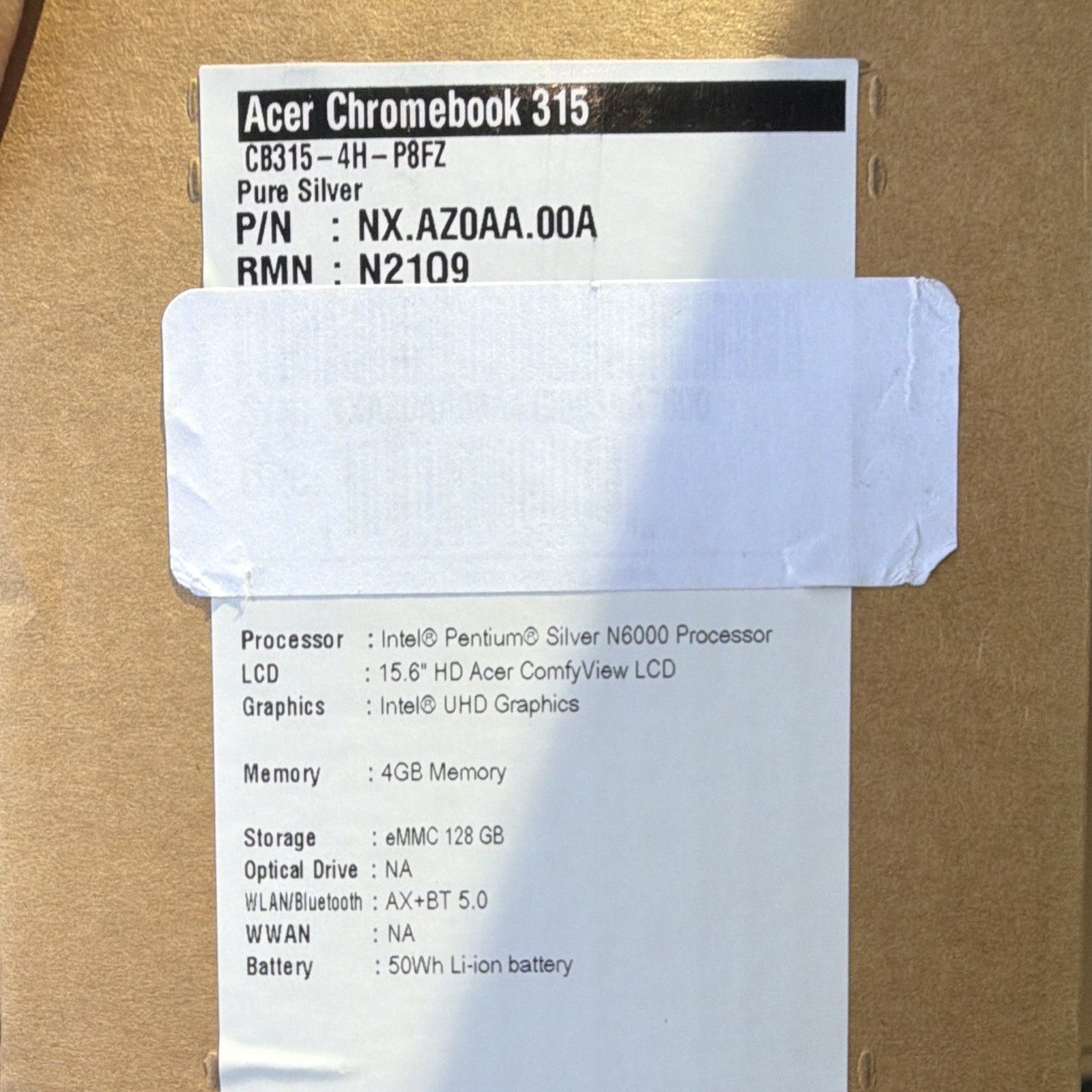 Acer Chromebook 315 15.6″ Pentium Silver 4GB 128GB eMMC Chrome OS Silver