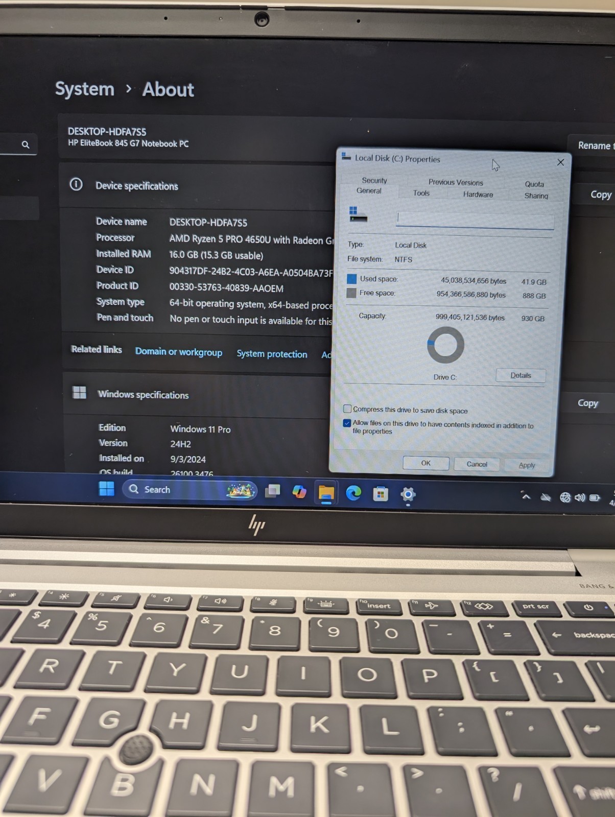 HP EliteBook 845 G7 14″ Full HD Laptop Ryzen 5 PRO 4650U 16GB 1TB SSD W11P