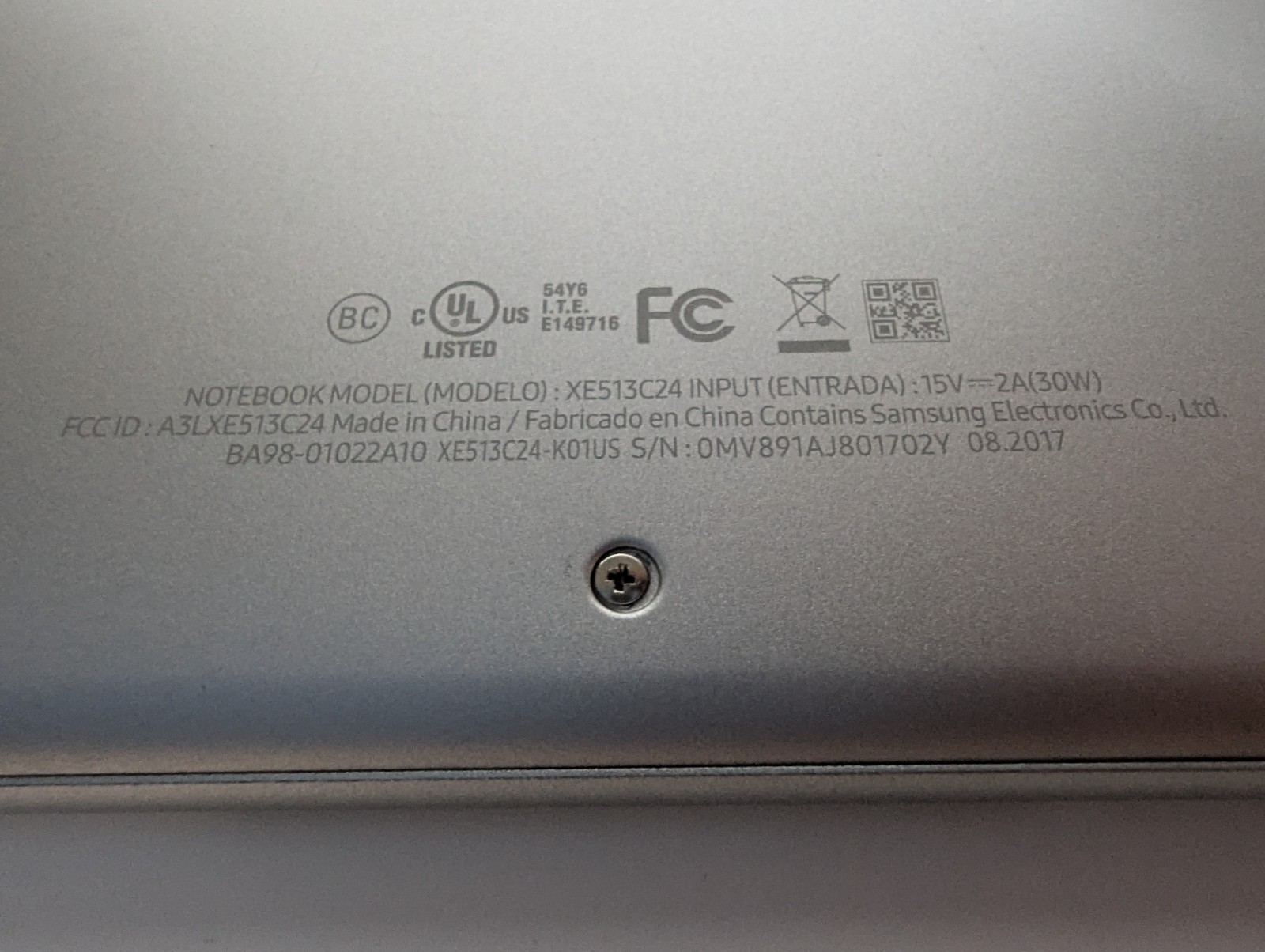 SAMSUNG Chromebook Plus (513C24-K01) 12.3″ (2400×1600) 2-in-1 with new battery