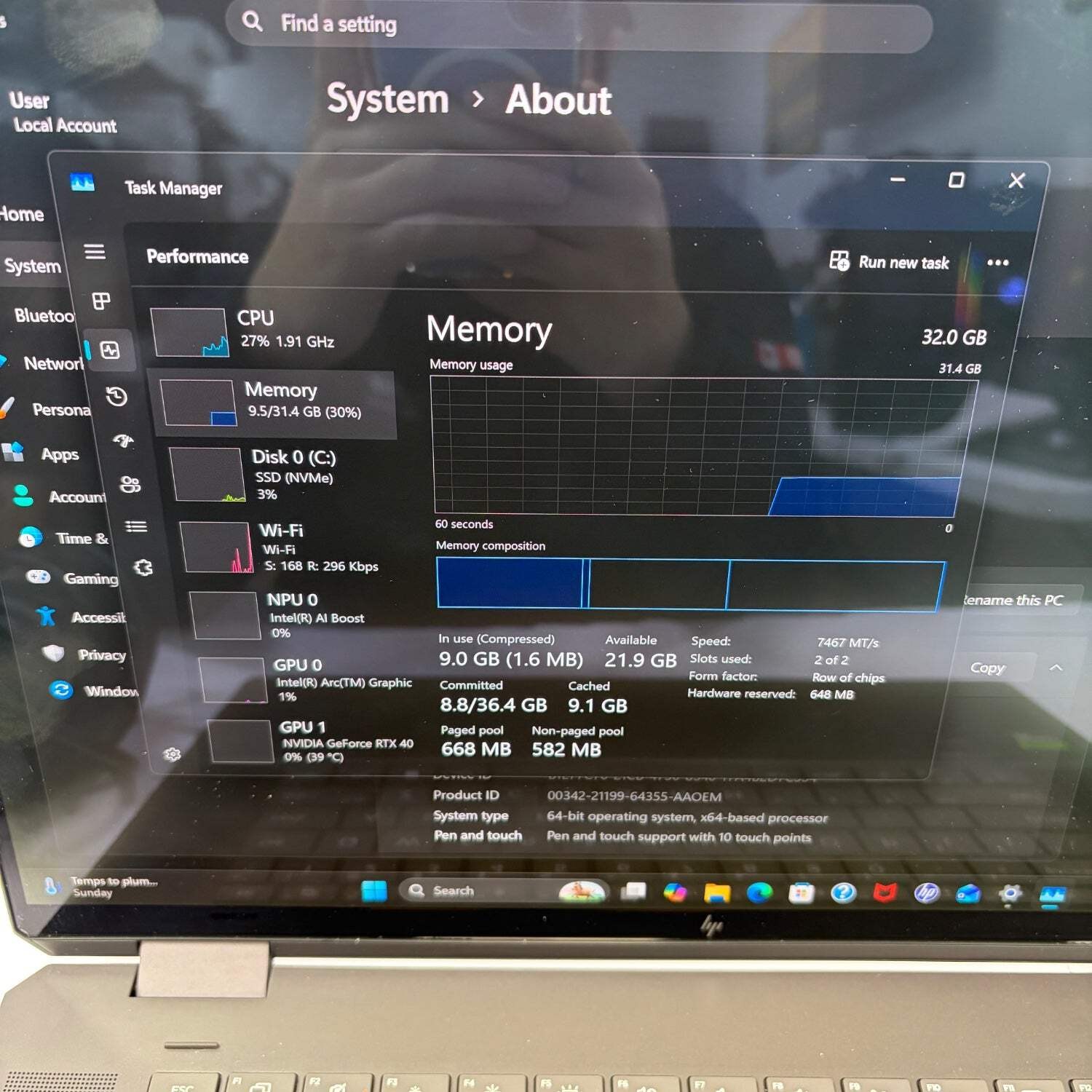 HP Spectre X360 14″ Core Ultra 7 3.8GHz 32GB RAM 1TB SSD GeForce RTX 4050