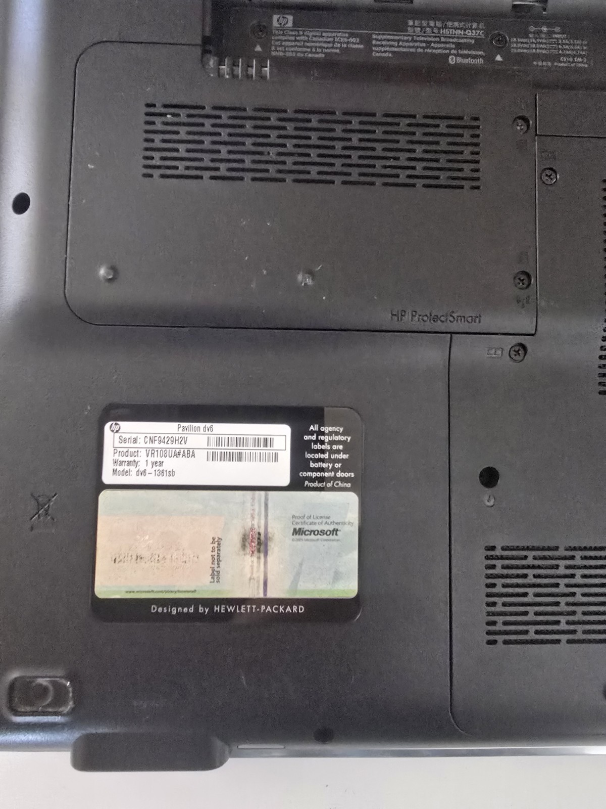 HP Pavilion dv6 Laptop 2.53GHz Intel Core 2 Duo CPU,4GB (2x2GB) RAM, Windows 7