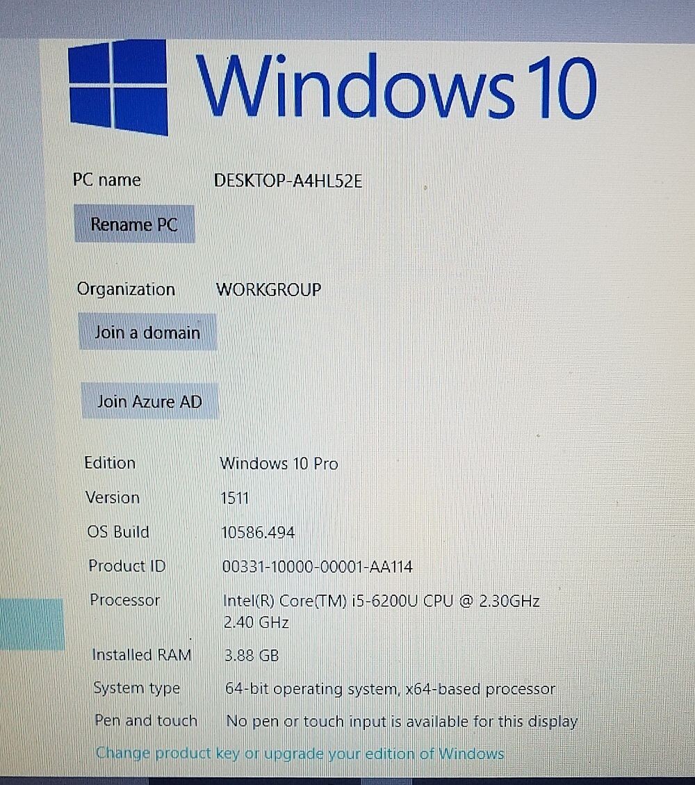 HP EliteBook 850 G3 15.6 Laptop Intel i5 6200U 2.3Ghz 3.88GB RAM 250GB SSD Win10
