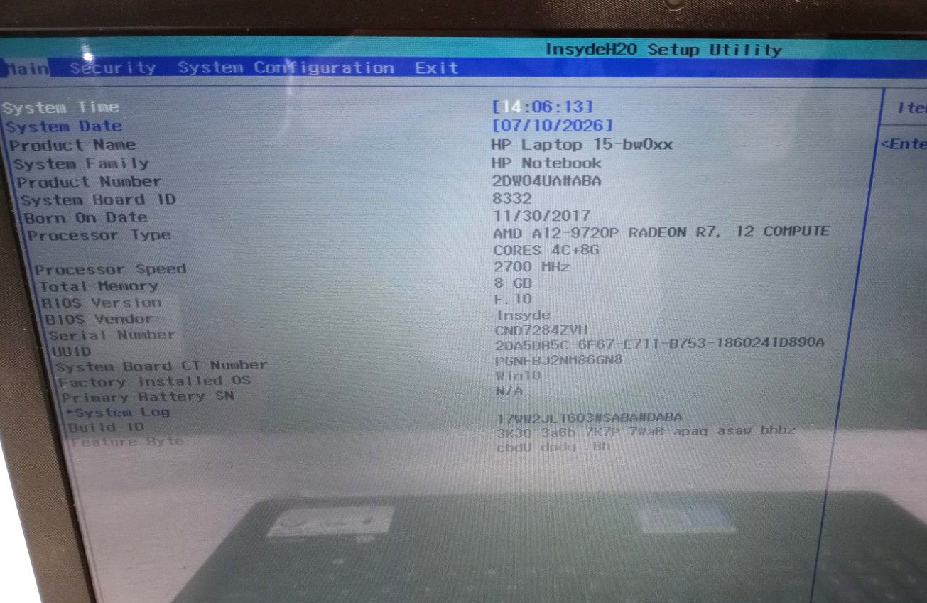 HP Laptop 15-bw0xx TOUCH AMD A12-9720p@2.70 8GB RAM No HDD/OS/Battery MC750
