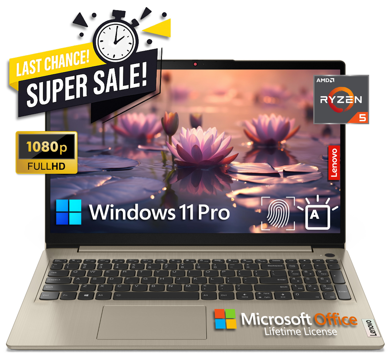 Lenovo IdeaPad 3 Laptop 15.6″ Backlit Office Ryzen 5 20GB RAM 1TB SSD Win 11 Pro