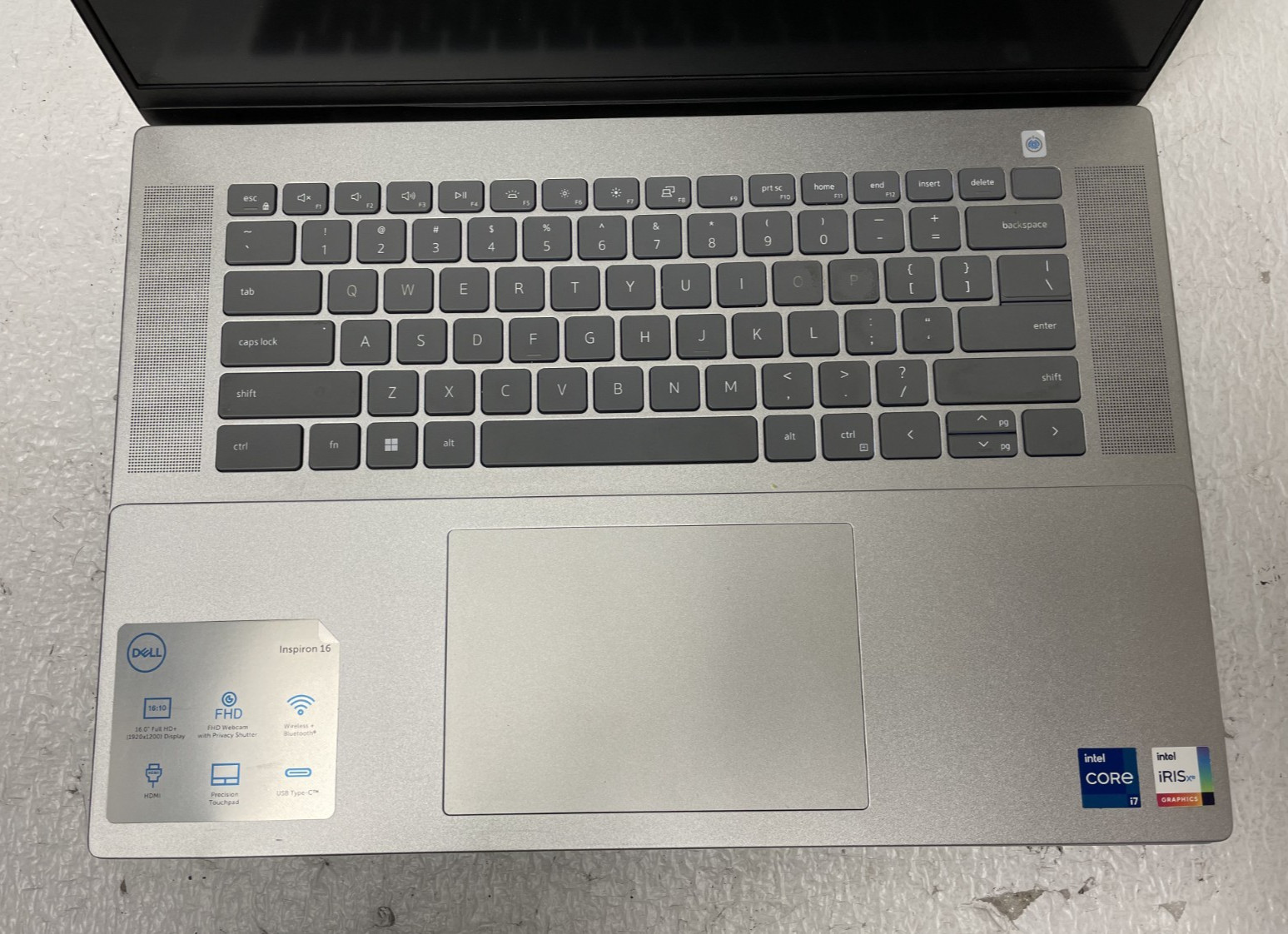Dell Inspiron 16 5620 16” Intel Core i7-12th 8GB RAM NO SSD BrokenScrn Part READ