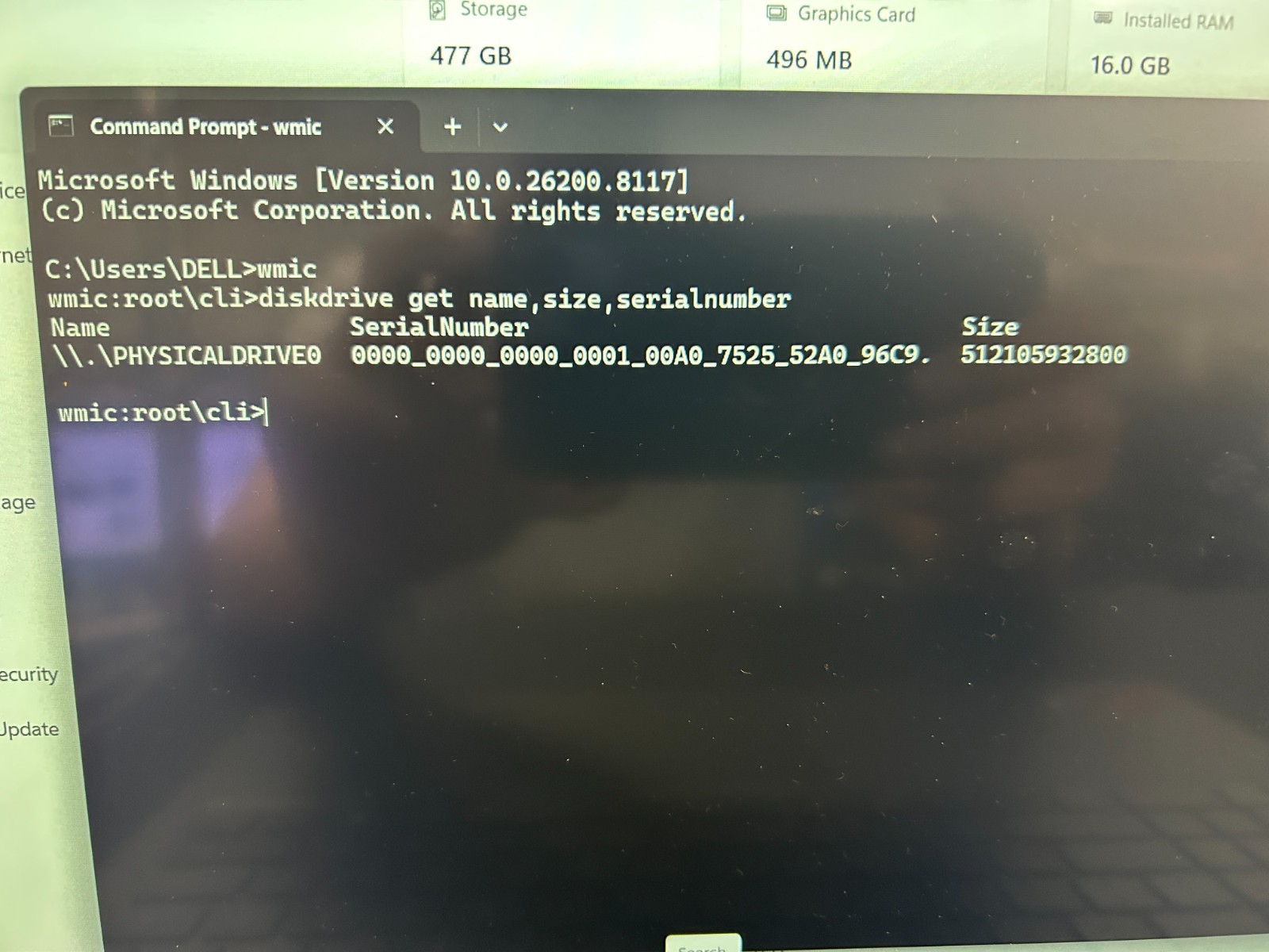 DELL 15 DC15255 G8MK9, AMD Ryzen 7 7730U, 2.00 GHz, 16 GB RAM, 512 GB NVMe SSD