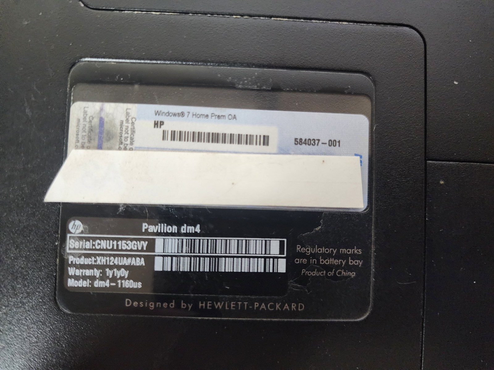 HP PAVILION DM4 4GB RAM 500GB HDD I5-m450@2.40ghz 4gb Ram WIN 7, NO BATTERY Read