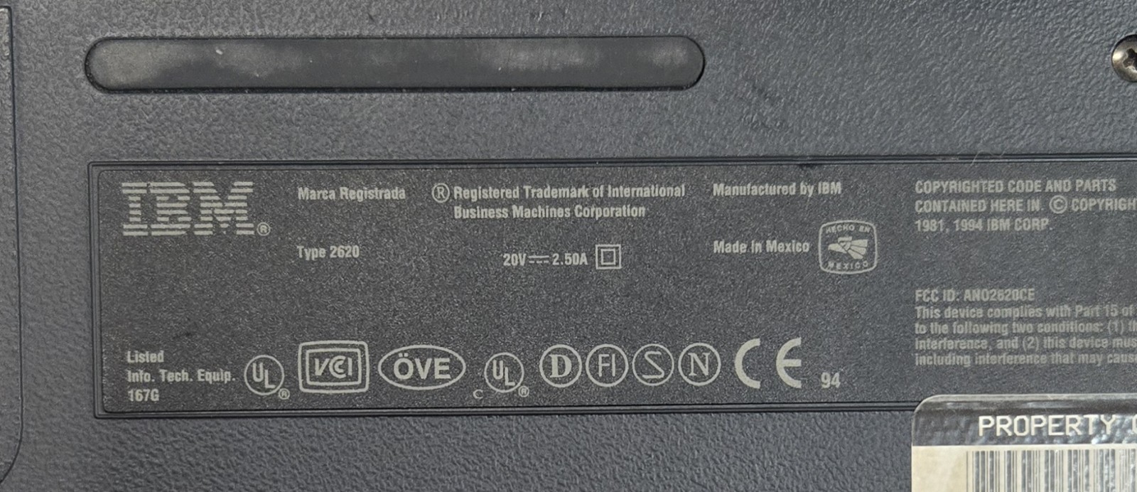 VINTAGE IBM THINKPAD 2620 ORIGINAL POWER SUPPLY ,POWERS ON BUT ISN’T FUNCTIONING