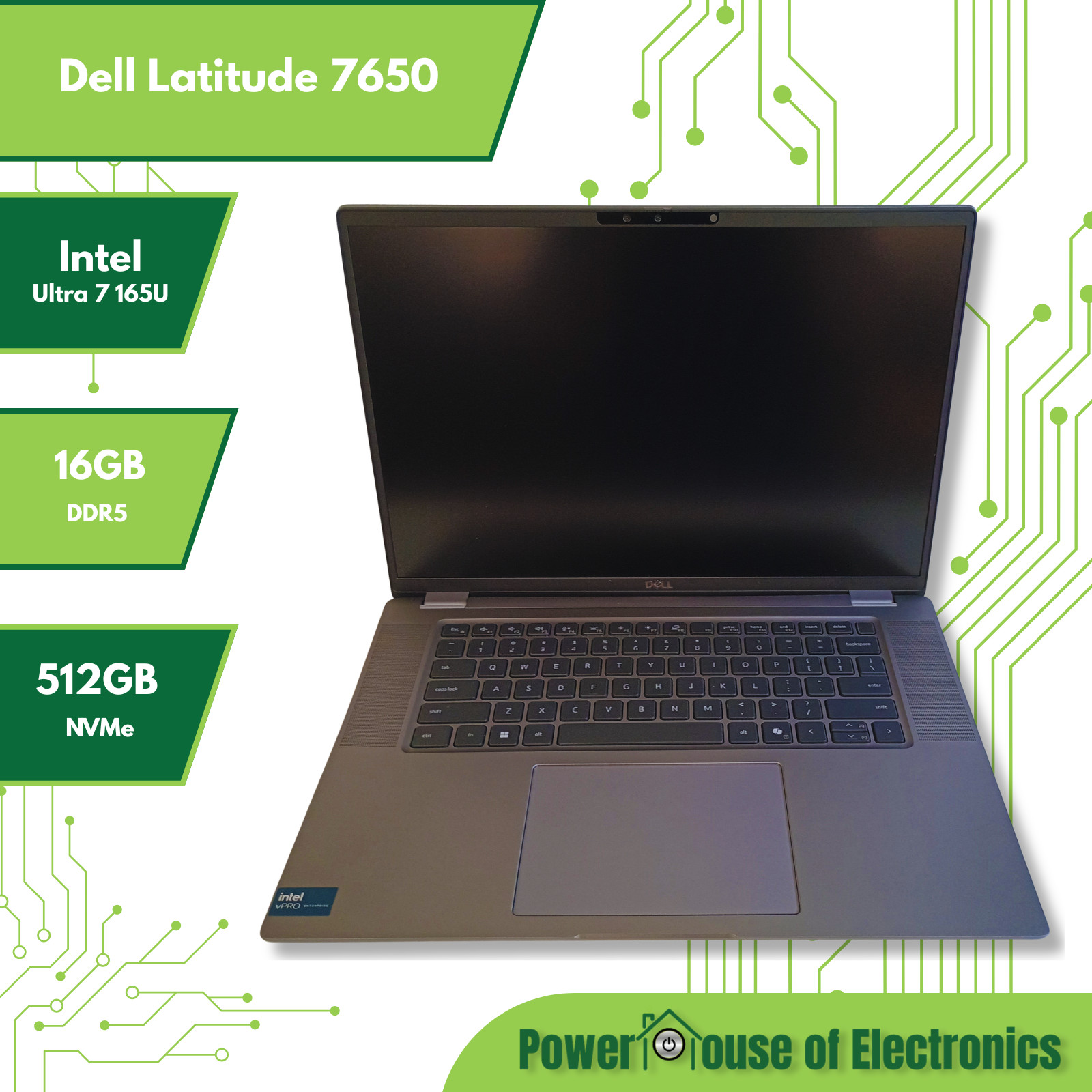 Dell Latitude 7650 | Core Ultra 7 165U | 16GB LPDDR5 | 512GB NVMe | Win 11 Pro