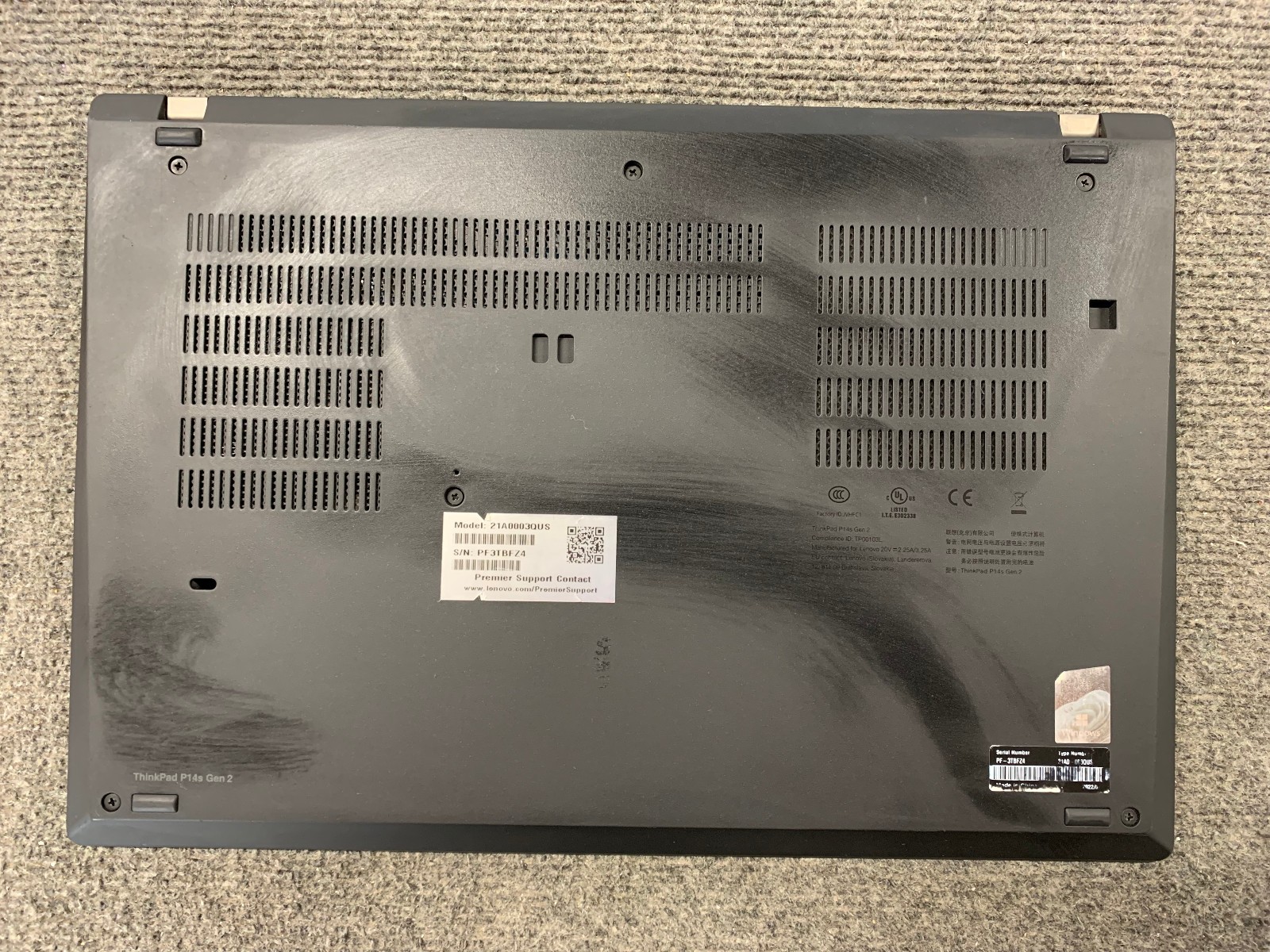 Lenovo ThinkPad P14s Gen 2a 14″ AMD Ryzen 7 Pro 5850U 16GB RAM 512GB NVMe, As Is