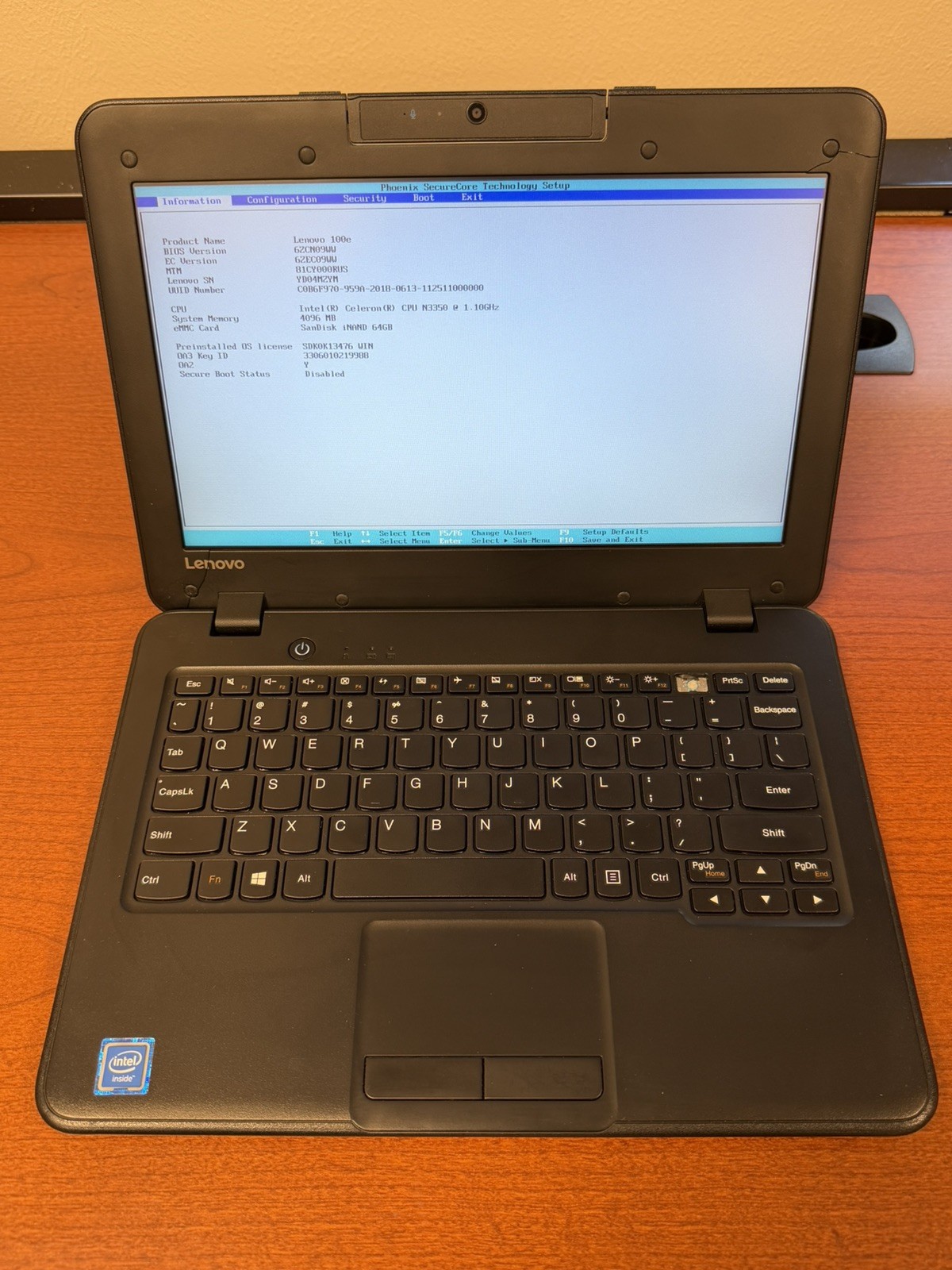 Lenovo 100e 11.6″ HD N3350 1.1GHz 4GB RAM 64GB eMMC Win 11 *READ*