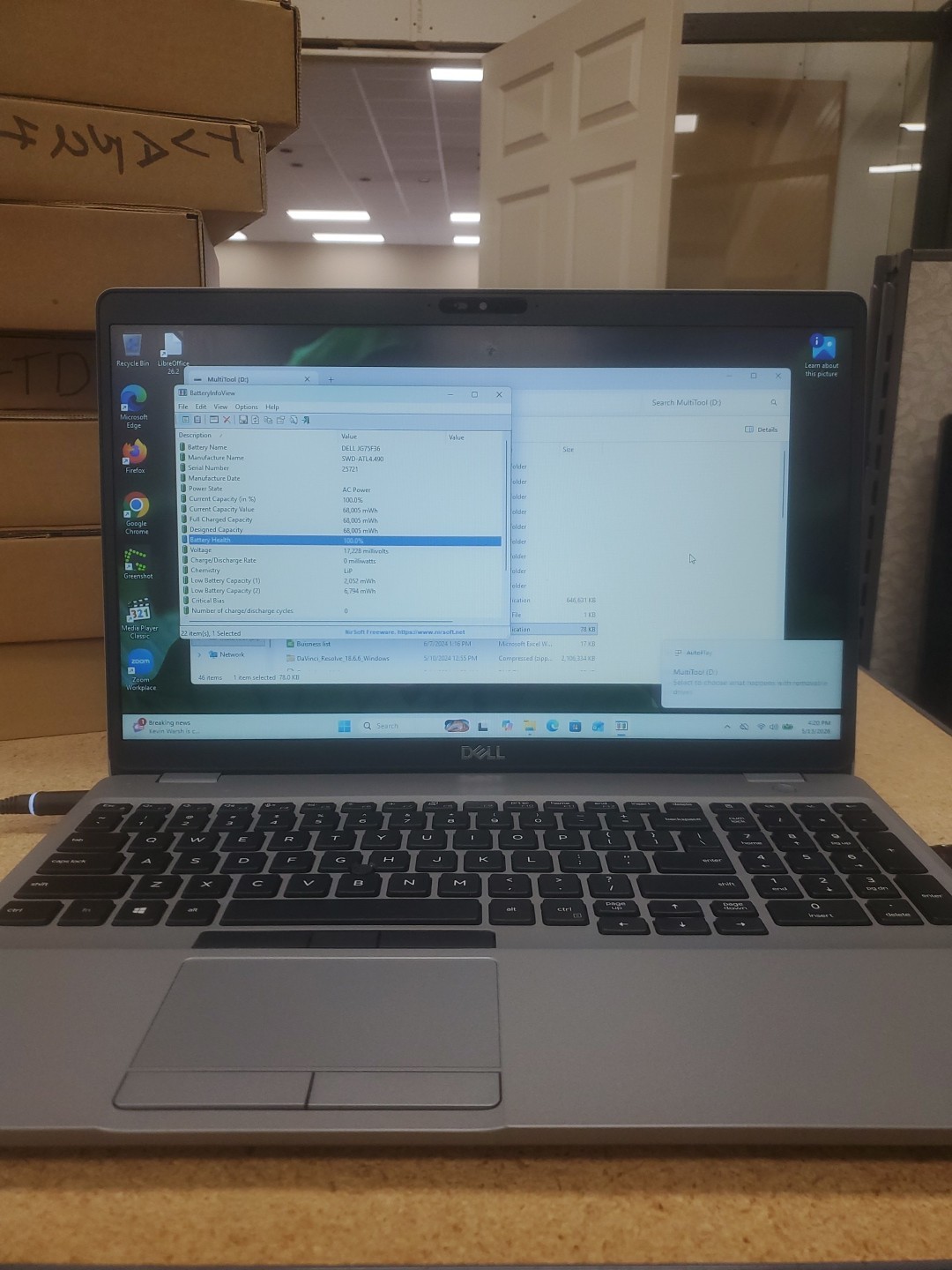 Dell Precision 3550 Laptop – i5-10310U 8GB 256GB SSD 15.6″ 051326-3