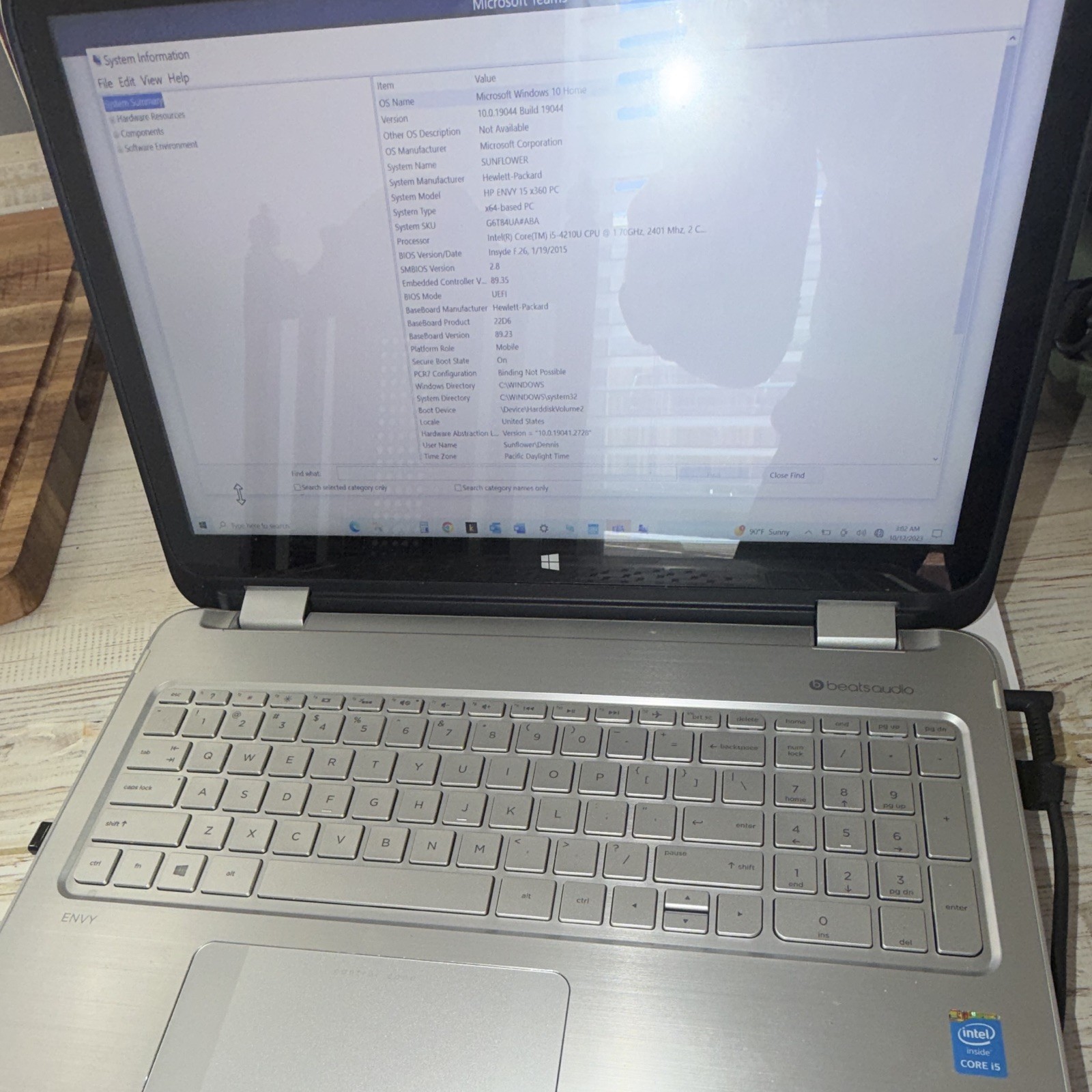 HP ENVY 15 15in Laptop i5-4210U 8GB RAM 1TB HDD Win10 Home Silver