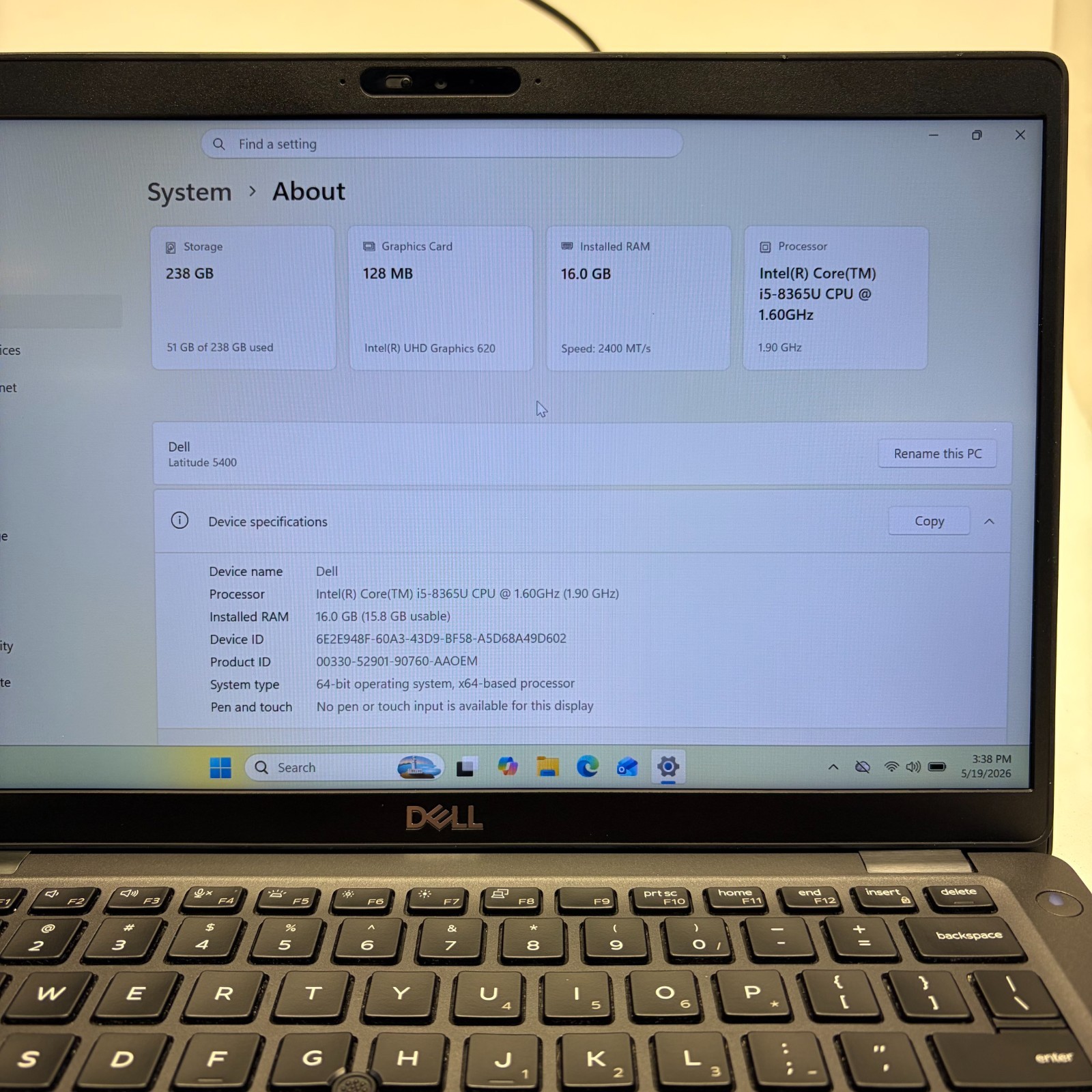 Dell Latitude 5400 w/ Power Supply
