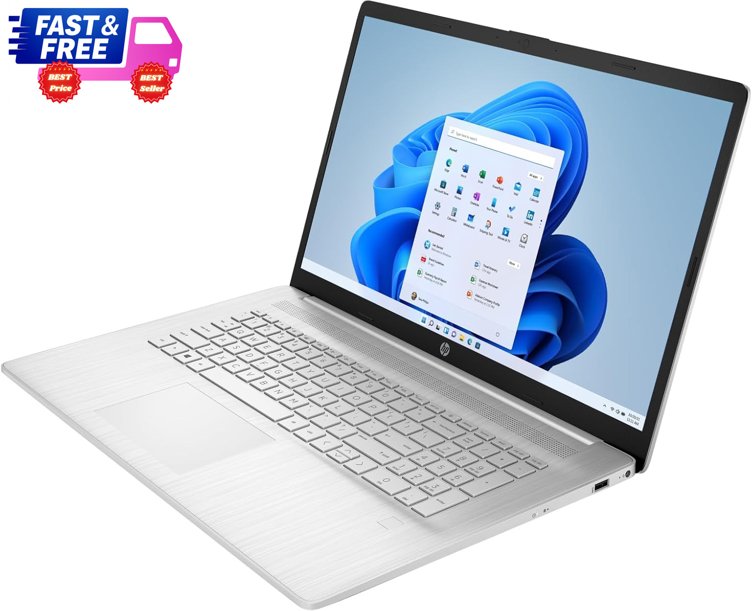 17.3″ FHD Laptop Ryzen 5 5500U 8GB RAM 256GB SSD IPS Display Silver