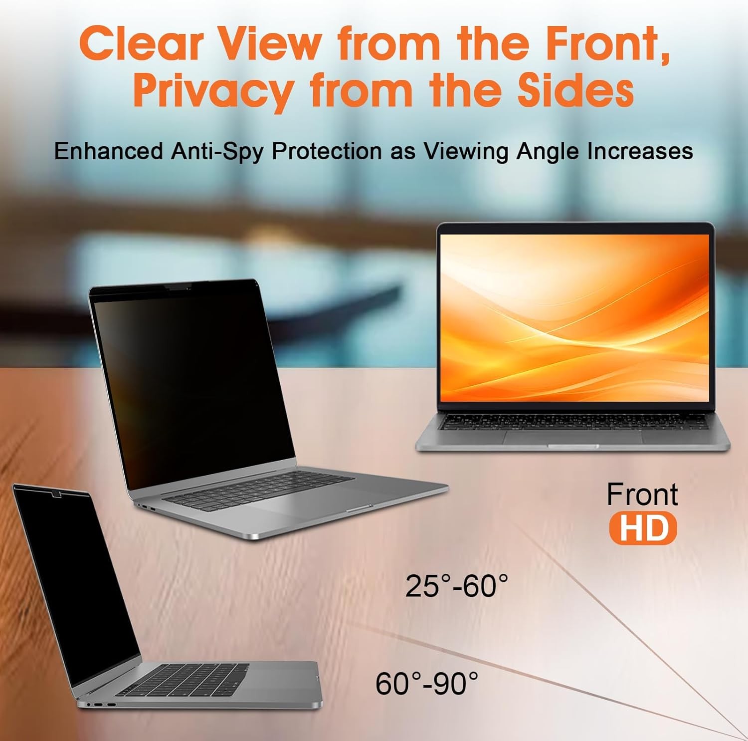 Privacy Screen Shield for 16 Inch 16:10 Laptops, Anti-Glare, Blue Light Blocking