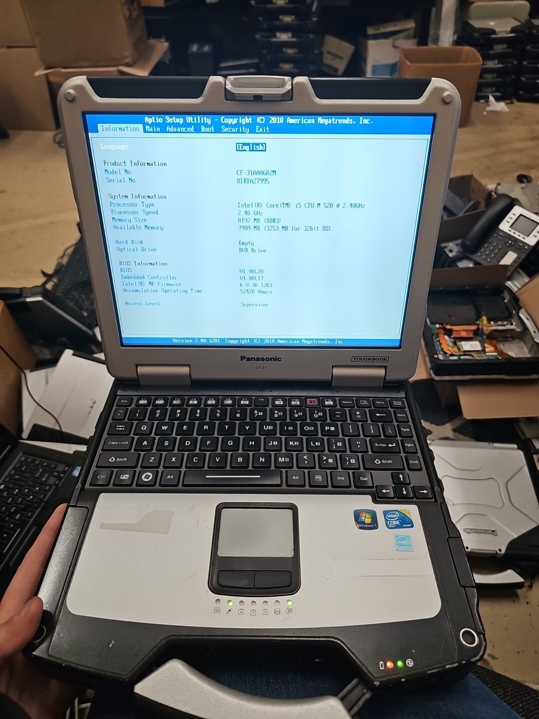 Panasonic Toughbook CF-31 MK-1 i5 520M @ 2.40GHz 8GB RAM DDR3 ( 52420HRS)