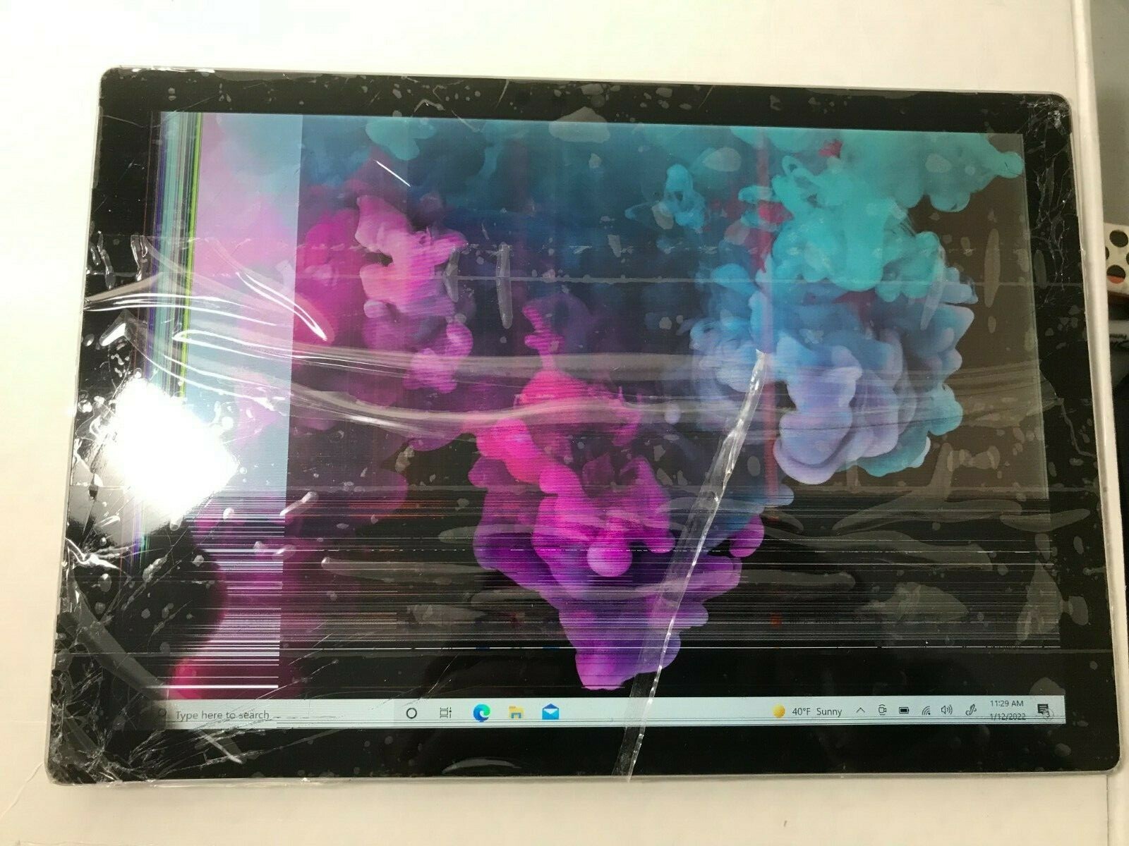 Surface Pro 6 Tablet i5-8250U 8GB 128GB SSD 12.3in Platinum Crack Screen #603