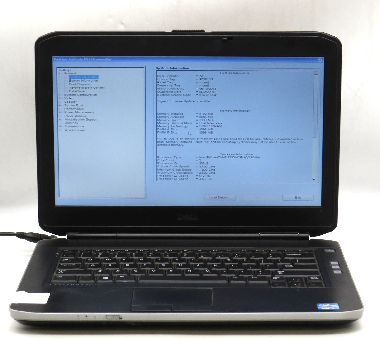Dell Latitude E5430 _ i5-3210M @ 2.5 _ 8GB RAM _ No SSD / OS *PARTS