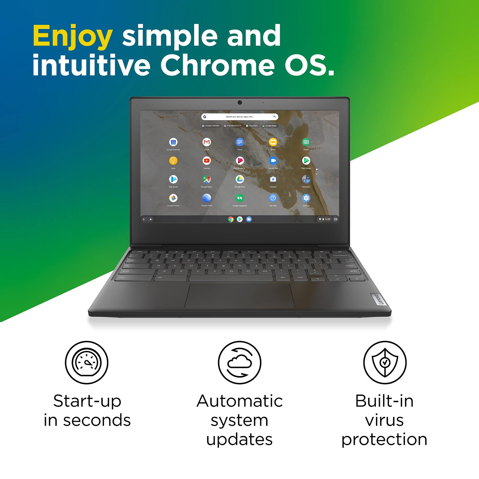 Lenovo IdeaPad 3 11 Chromebook Laptop,11.6″ HD , 4GB RAM, 64GB -Black *READ
