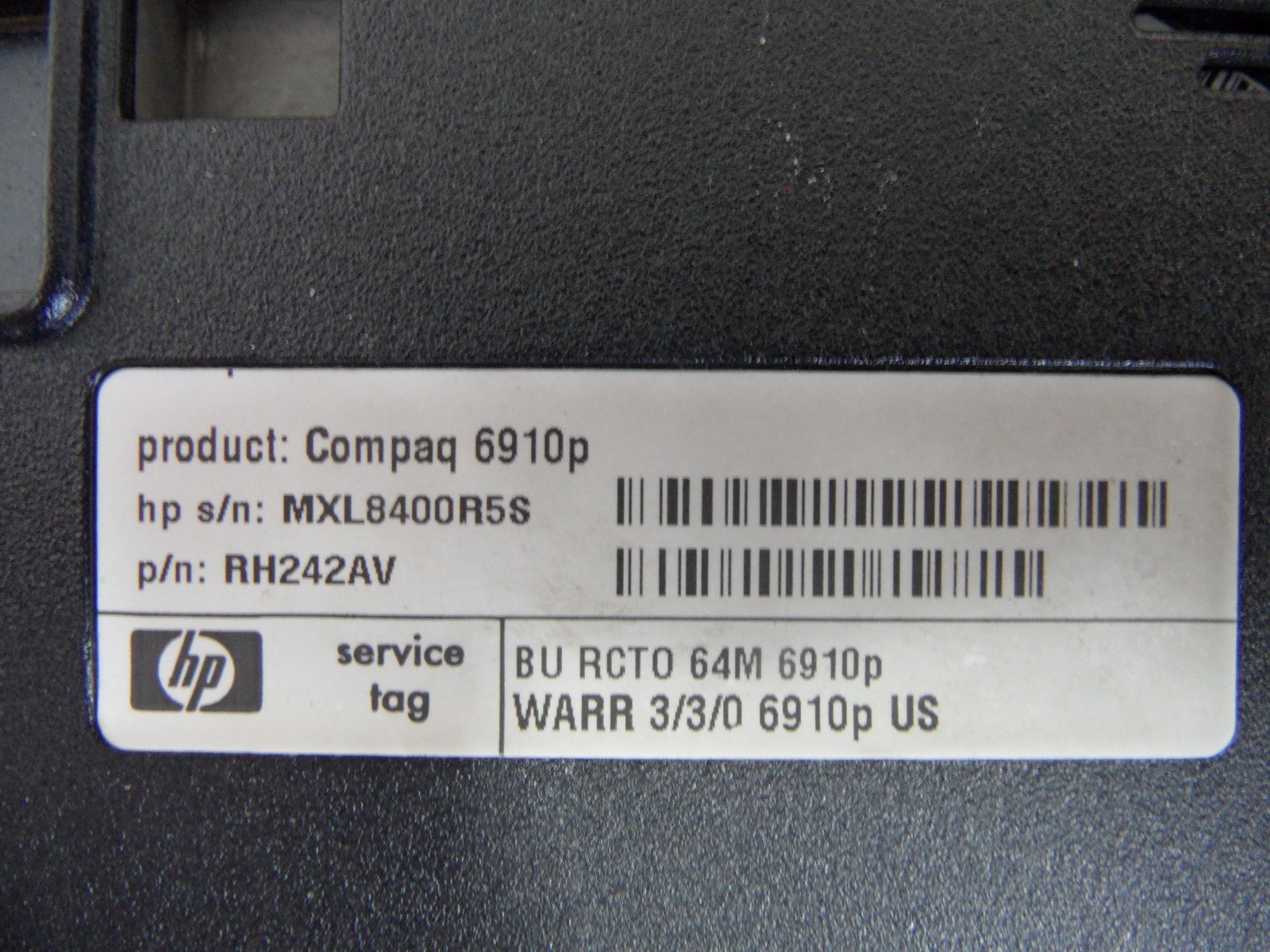 Compaq 6910p Laptop 4 Parts Posted Bios No Hard Drive *