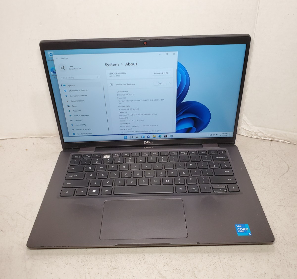 Dell Latitude 7420 14″ Laptop i5-1145G7 2.60GHz 16GB 256GB SSD Win11 #69
