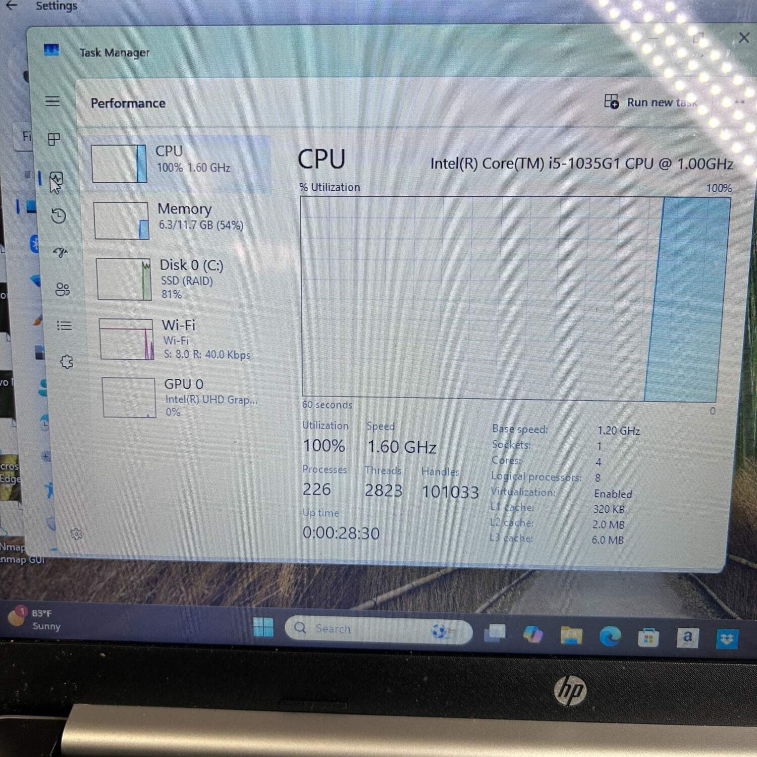 HP Laptop 15-DY1023DX 15.6″ i5-1035G1 1.2GHz 12GB RAM 256GB SSD