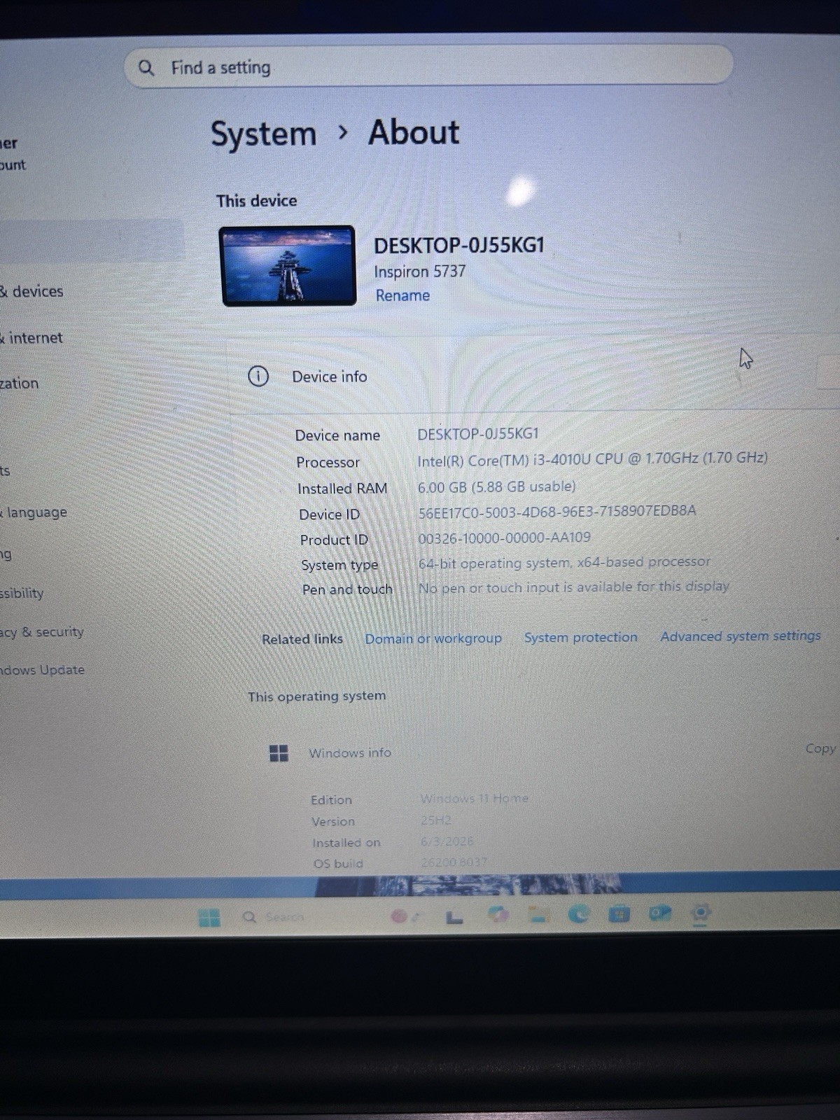 Dell Inspiron 17R 5737 i3-4010U 6GB 256GB SSD Win11 Office 2016