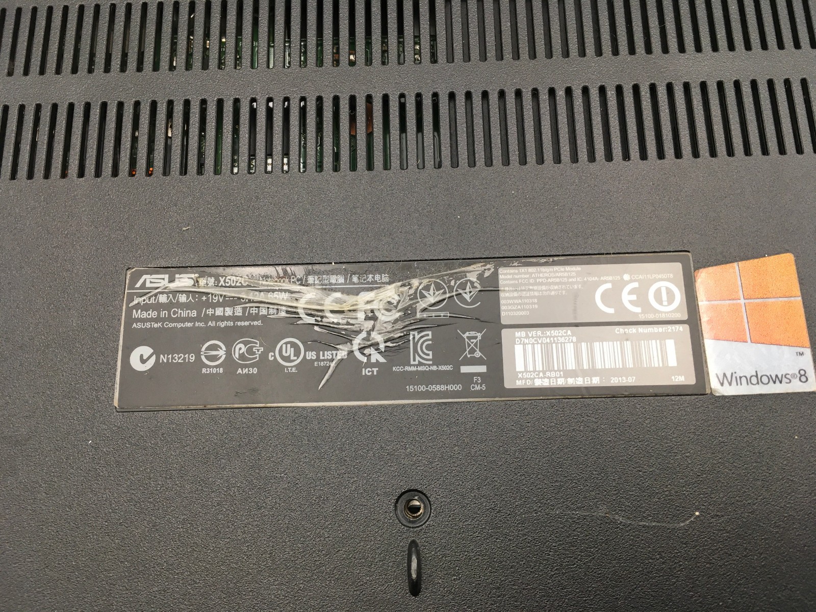 ASUS X502C – FOR PARTS/REPAIR – INTEL DUAL CORE 1.5GHZ – 4GB RAM – READ DESC -BB