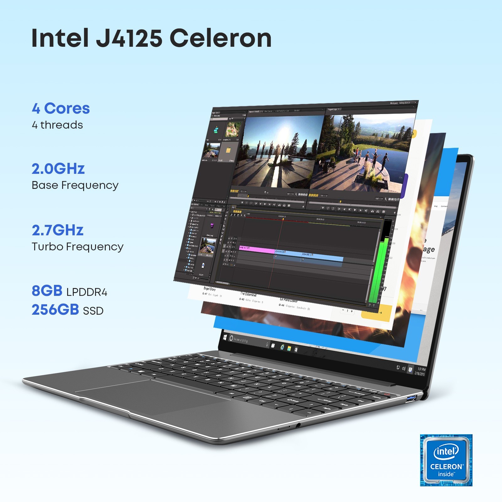 CHUWI GemiBook Pro 14.1″ Laptop Intel J4125 12GB+256GB SSD Backlit Keyboard