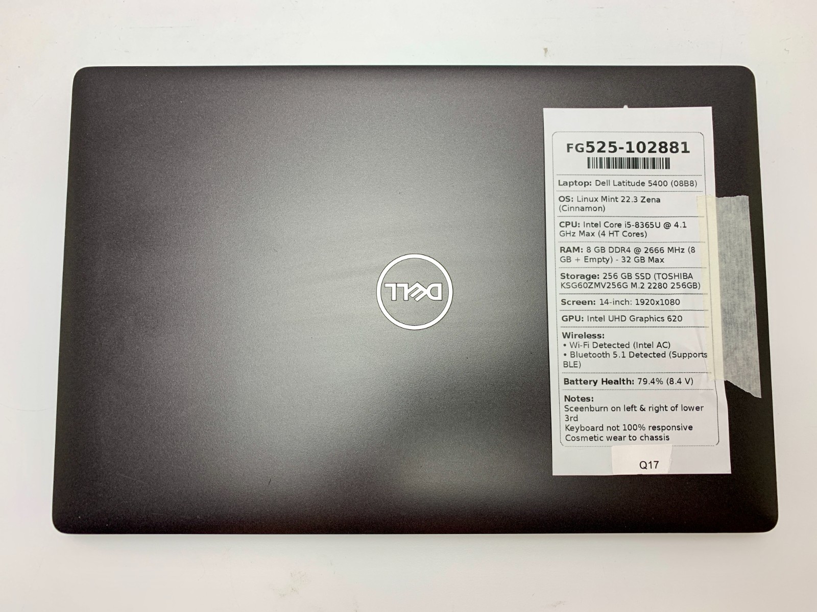 Dell Latitude 5400 | i5-8365U | 8GB RAM | 256GB SSD | LINUX | READ