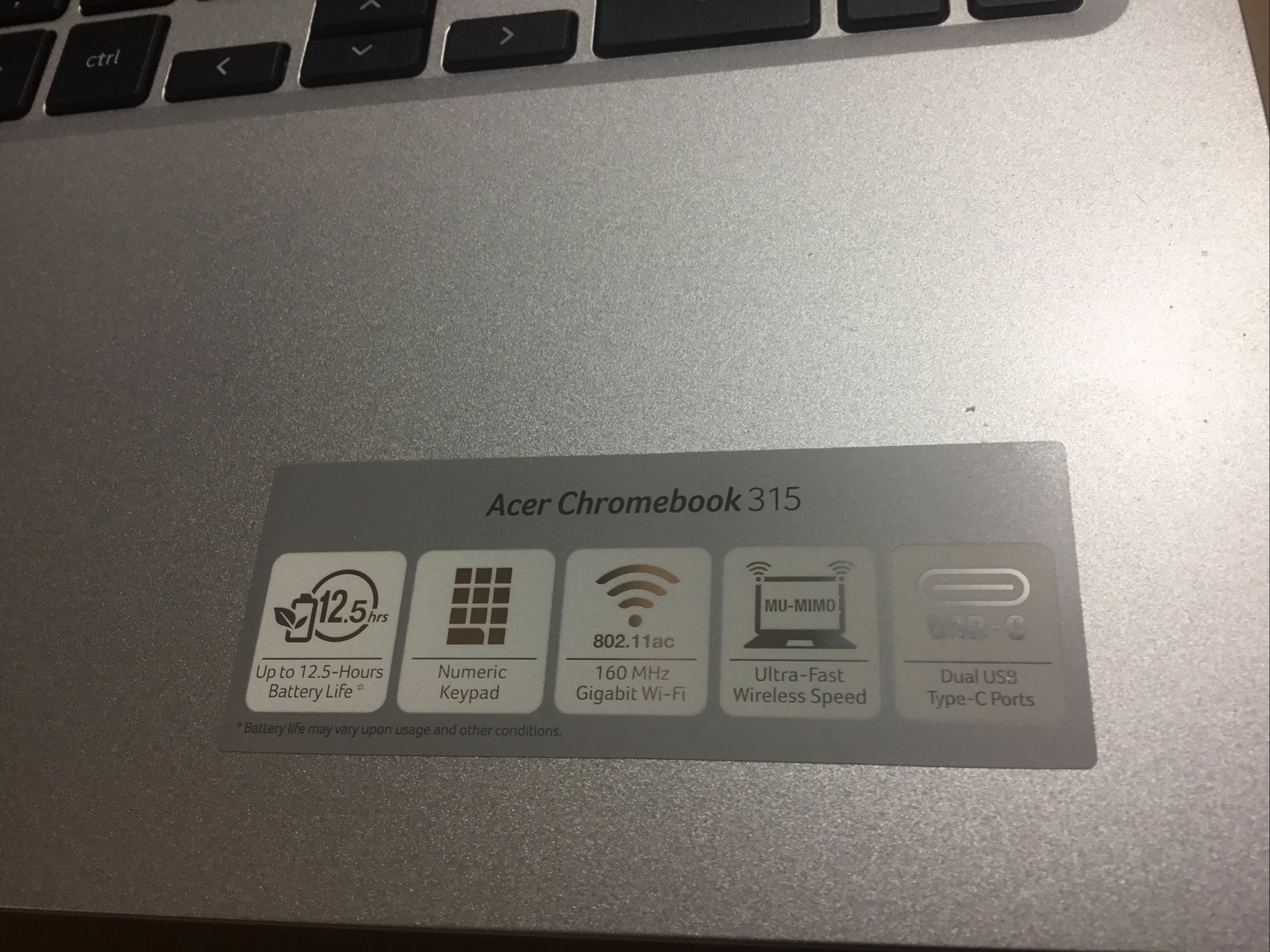 Acer Chromebook 315 15.6″ (32GB, Celeron N 1.1GHz, 4GB) CB315-3H-C2C3