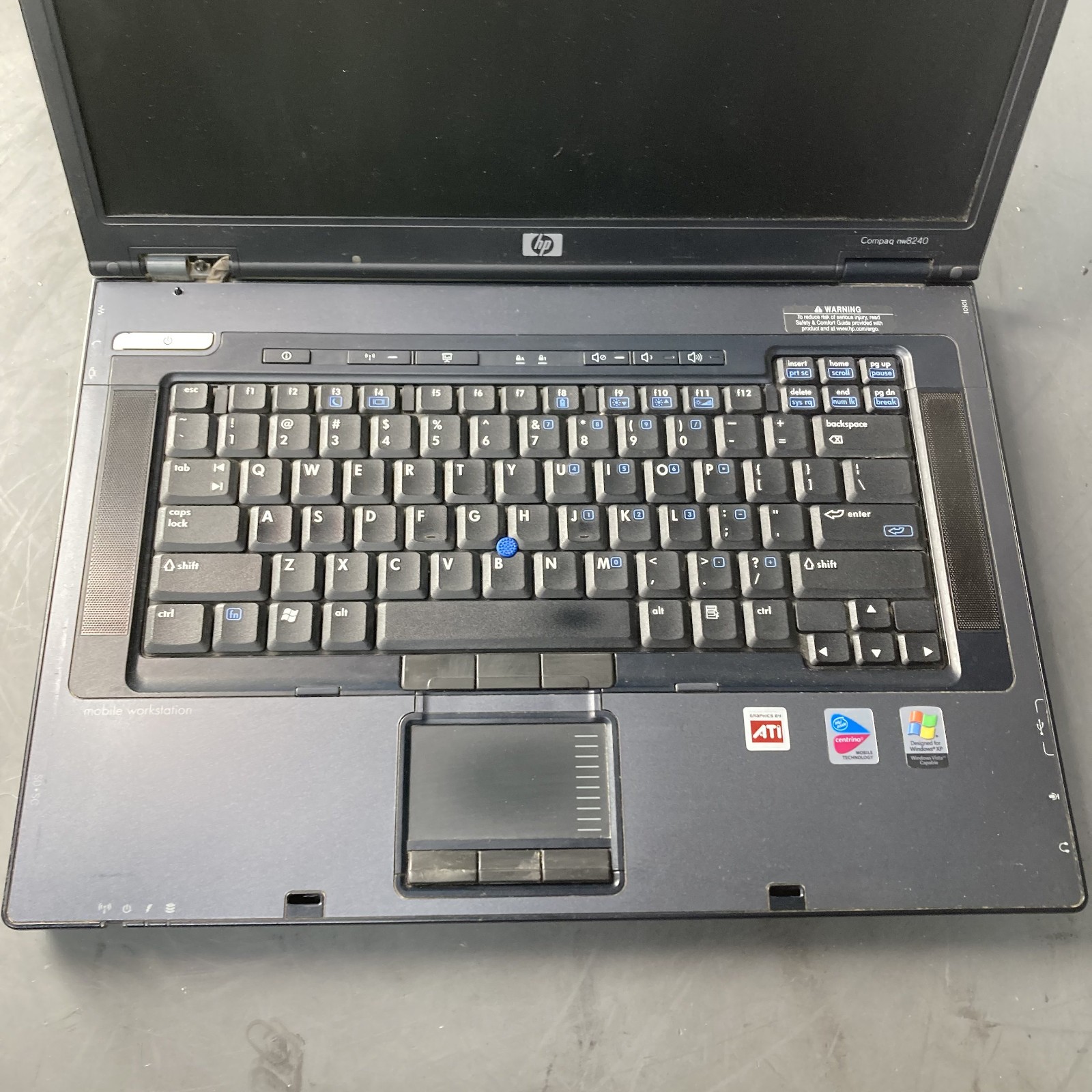 HP Compaq nw8240 Retro Gaming Laptop Pentium M 2.26GHz 3GB RAM 80GB HDD XP