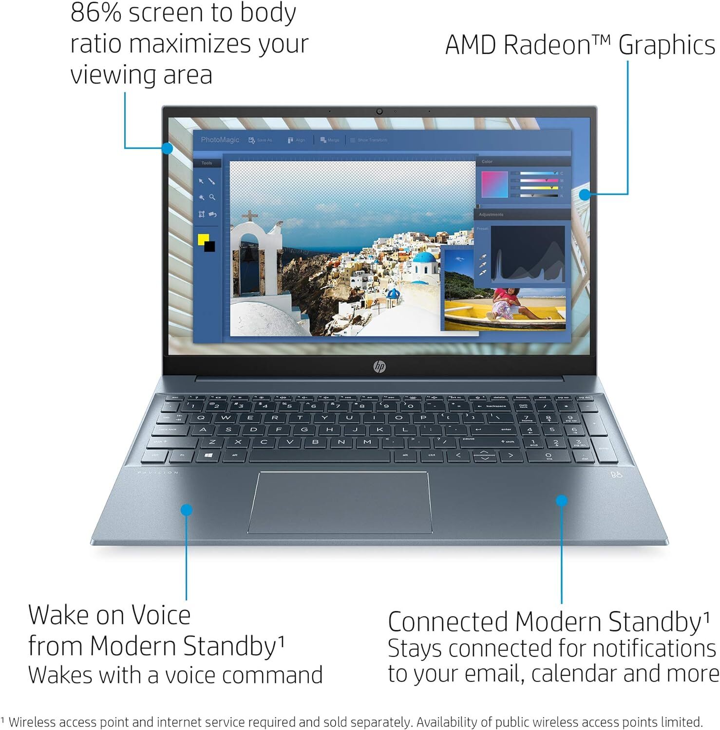 Used HP 15-EH1052WM 15.6” FHD AMD Ryzen 5 5500U 8GB 512GB Win 11 Blue