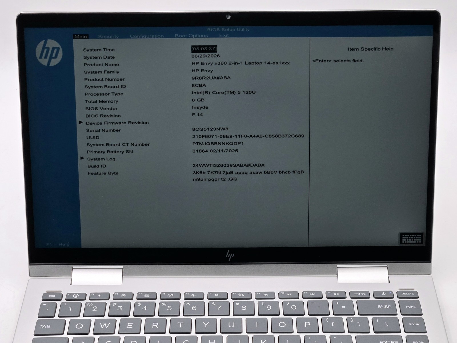 HP Envy x360 14-es1013dx 2-in-1 14″ FHD Touch 5 120U 512GB SSD 8GB W11 FPR