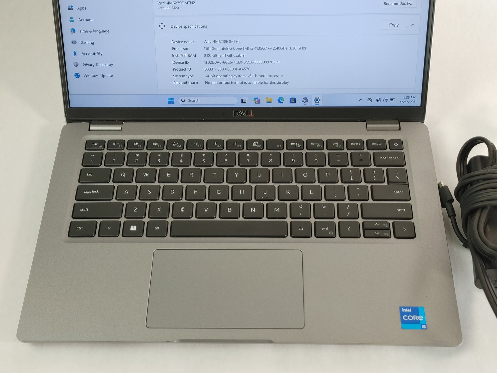 Dell Latitude 5420 Core i5-1135G7 2.40 GHz 8 GB DDR4 256 GB NVMe Windows 11 Pro