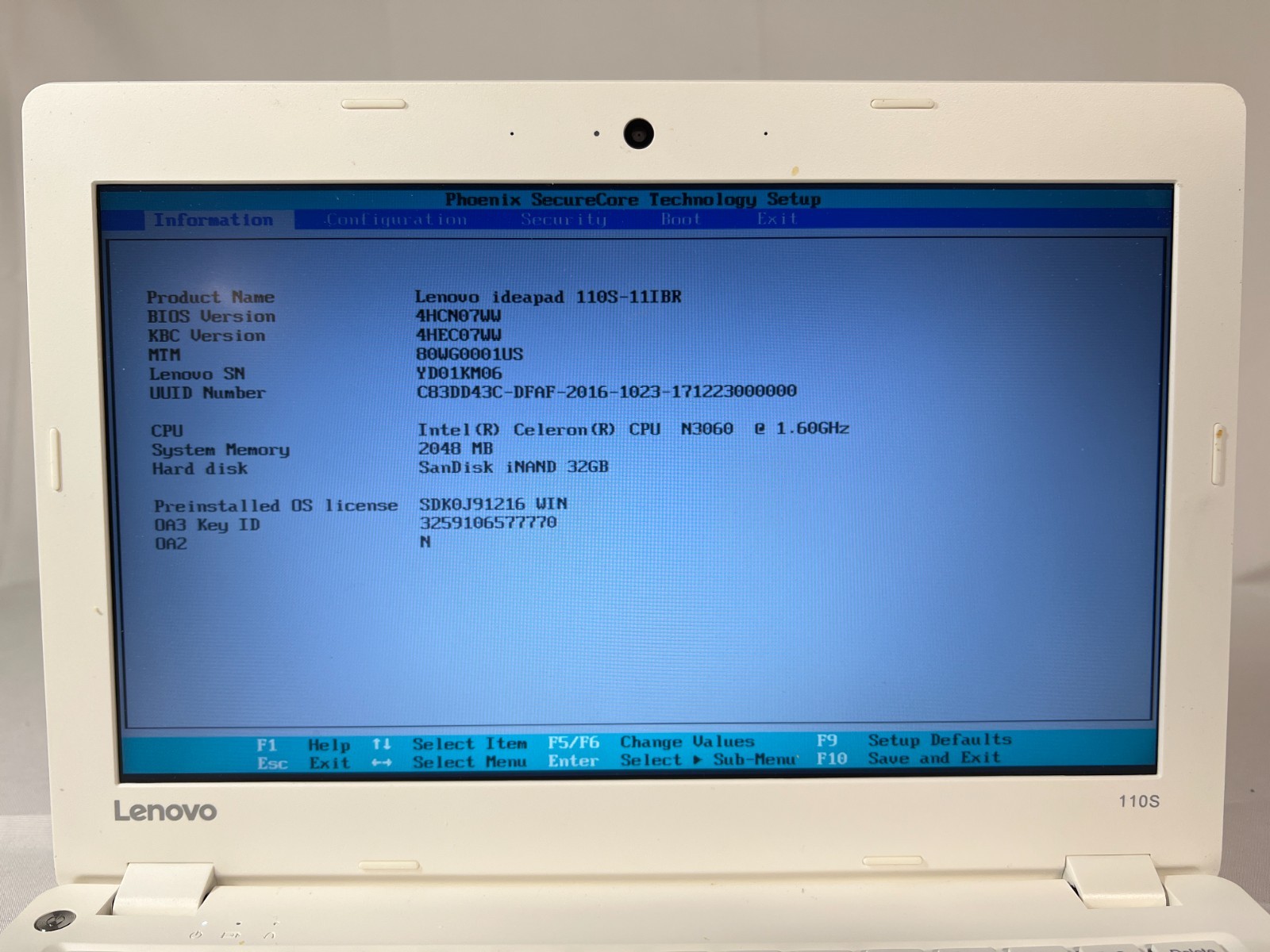 Lenovo IdeaPad 110S 11.6in Celeron N3060 1.60 GHz 2GB 32GB SSD ChromeOS Laptop